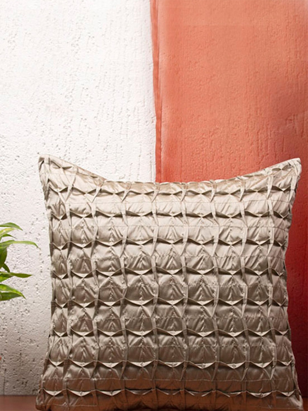 

ZEBA Bronze-Toned Square Cushion Covers