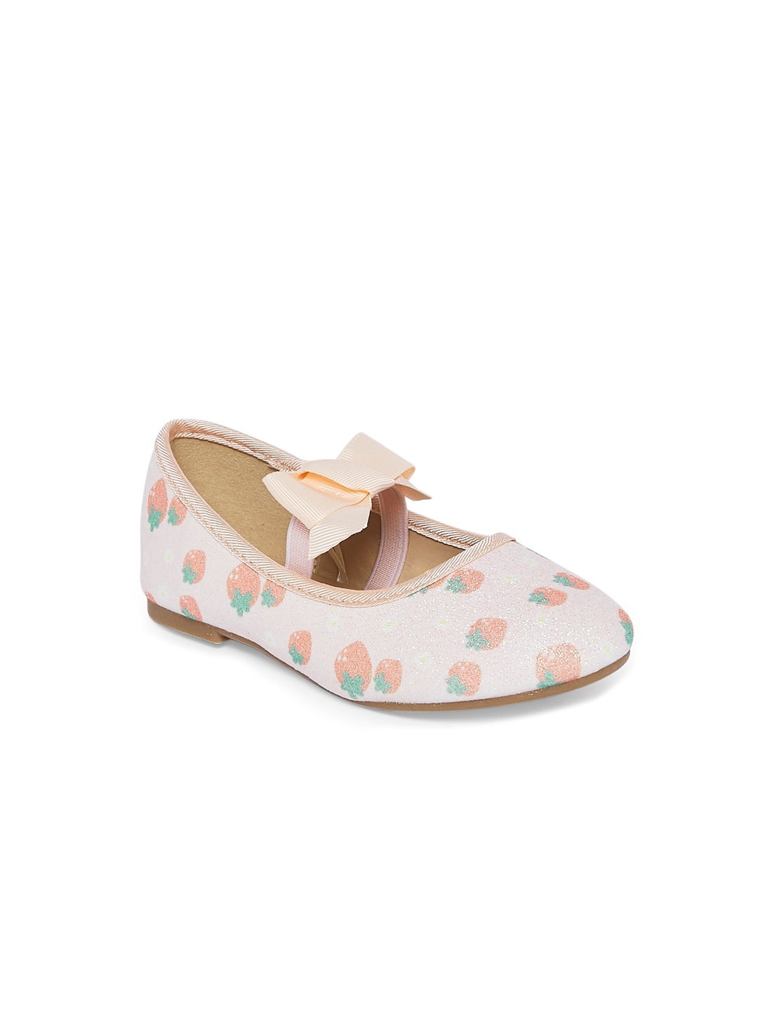 

Pantaloons Junior Girls Pink Printed Bows Flats