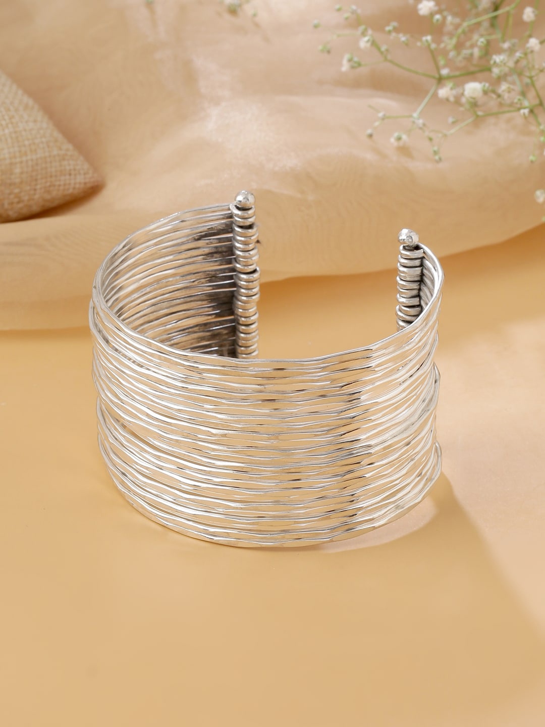 

kashwini Silver-Plated Cuff Bangle