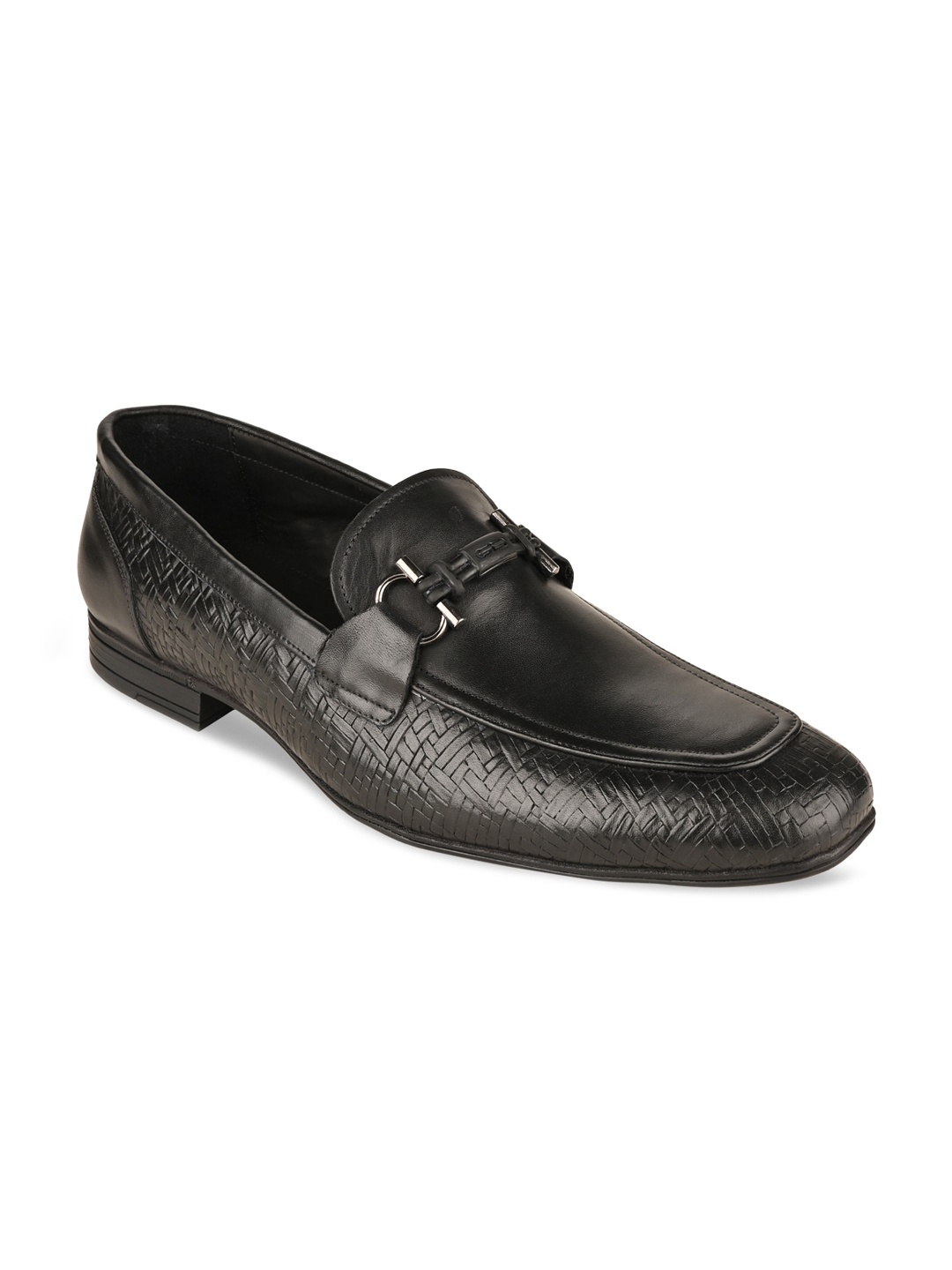 

Regal Men Black Textured Leather Formal Slip-On