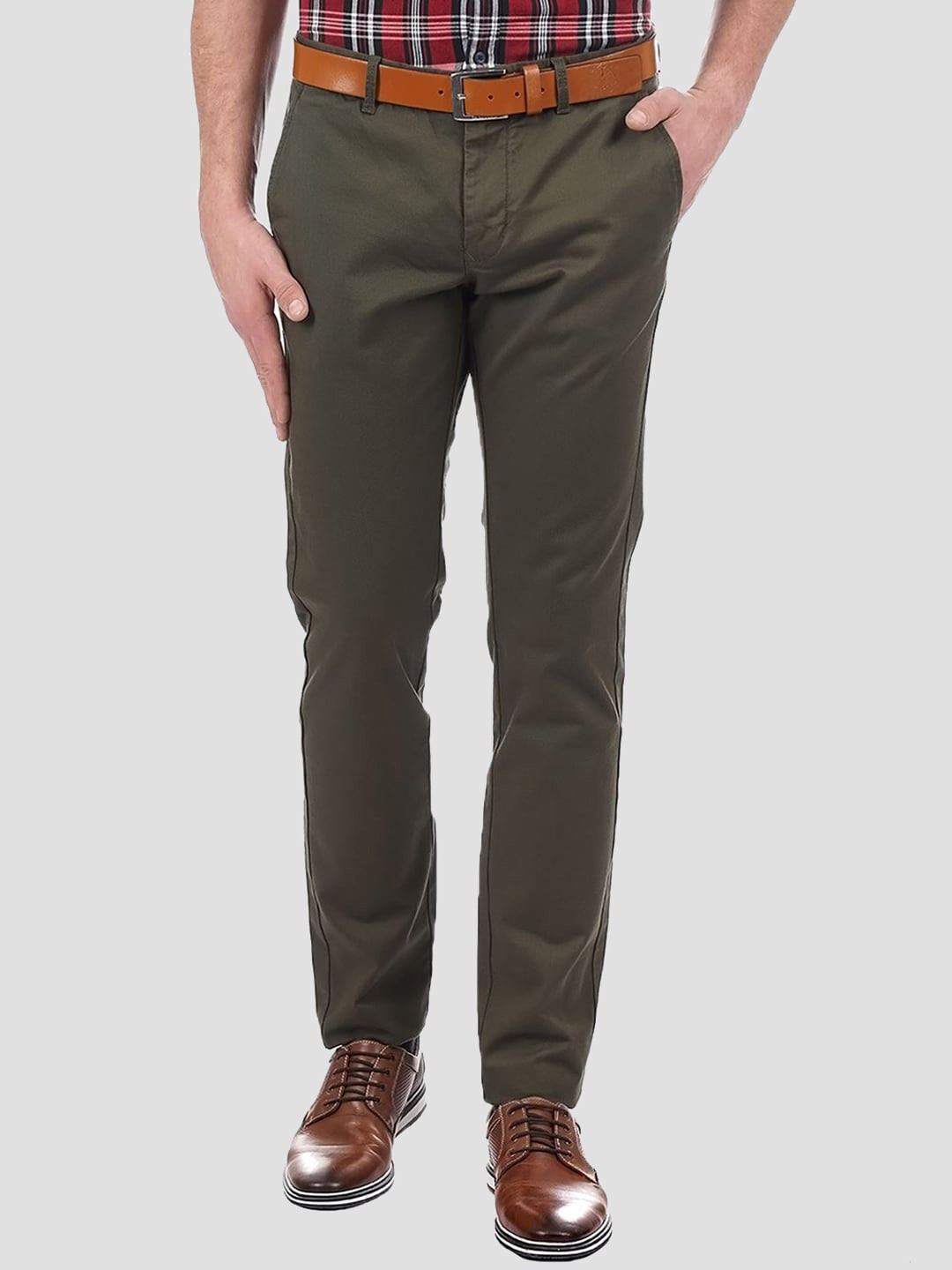 

LONDON FOG Men Green Low-Rise Trousers