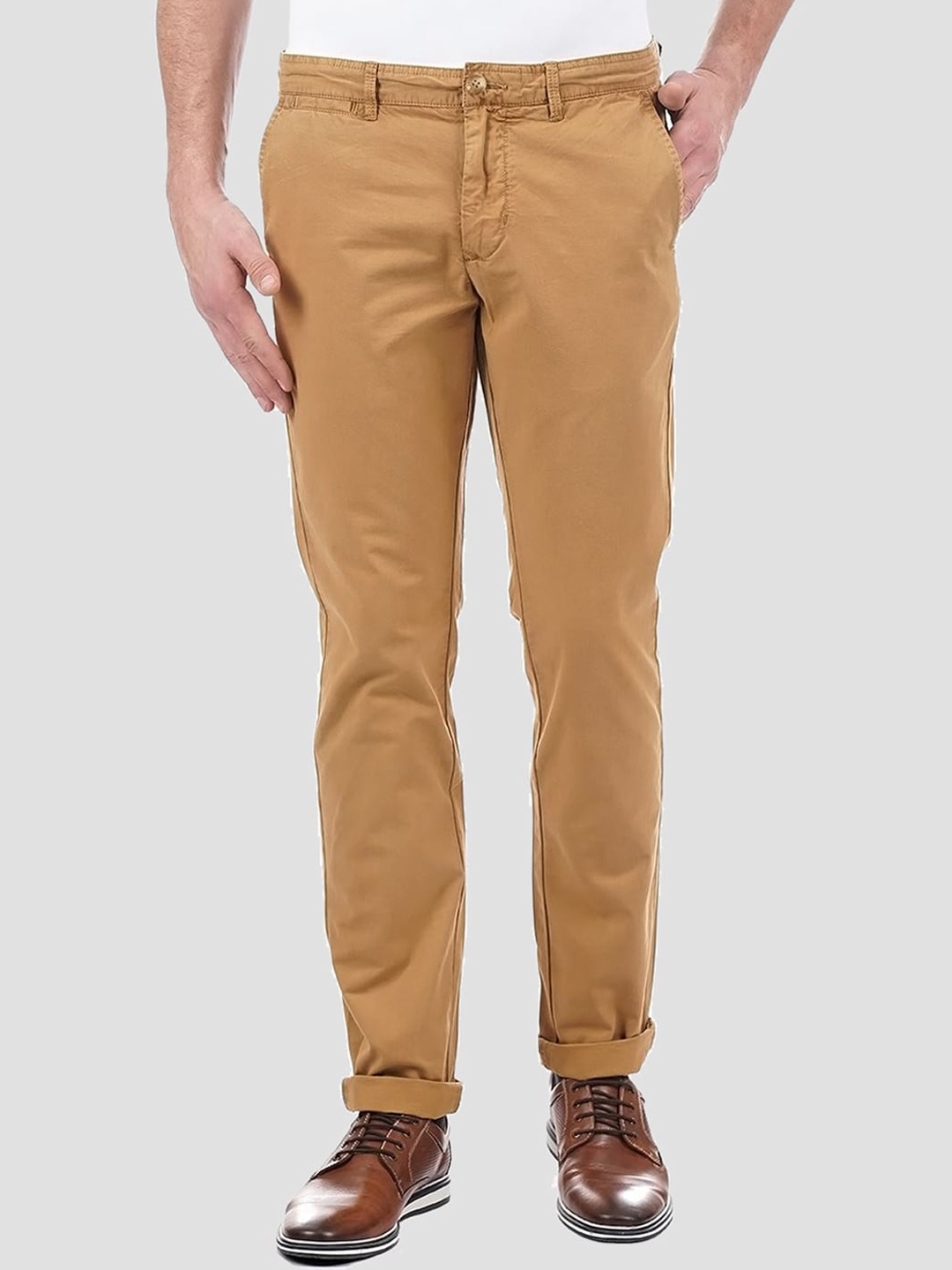 

LONDON FOG Men Brown Low-Rise Trousers