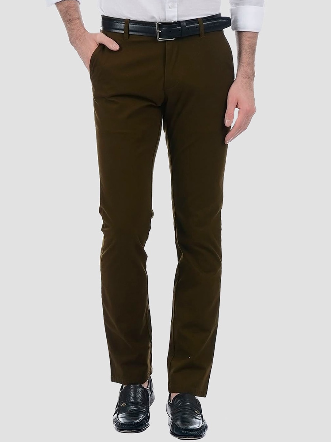 

LONDON FOG Men Brown Low-Rise Trousers
