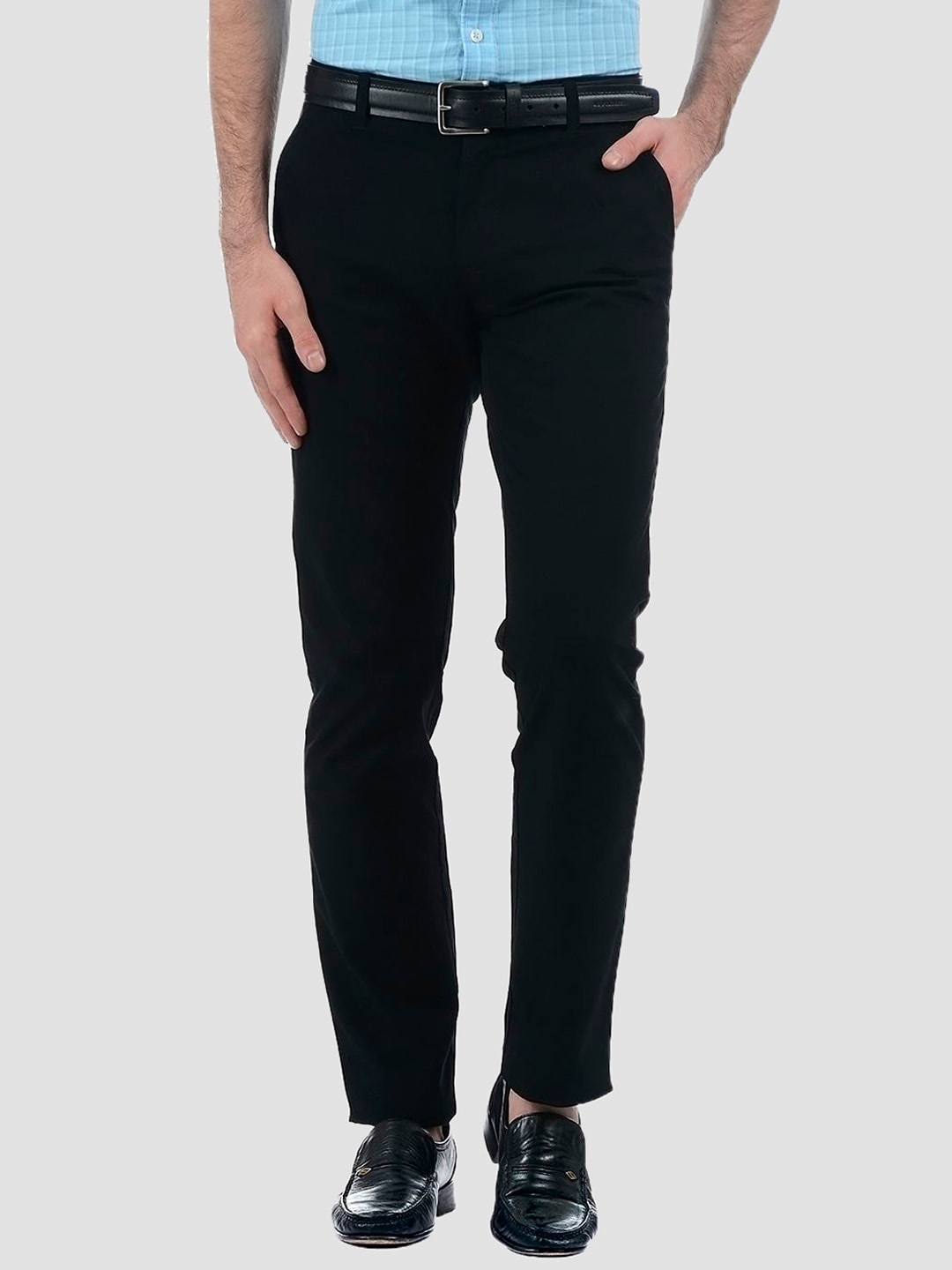 

LONDON FOG Men Black Low-Rise Trousers