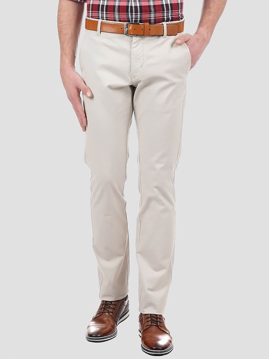 

LONDON FOG Men Grey Low-Rise Trousers