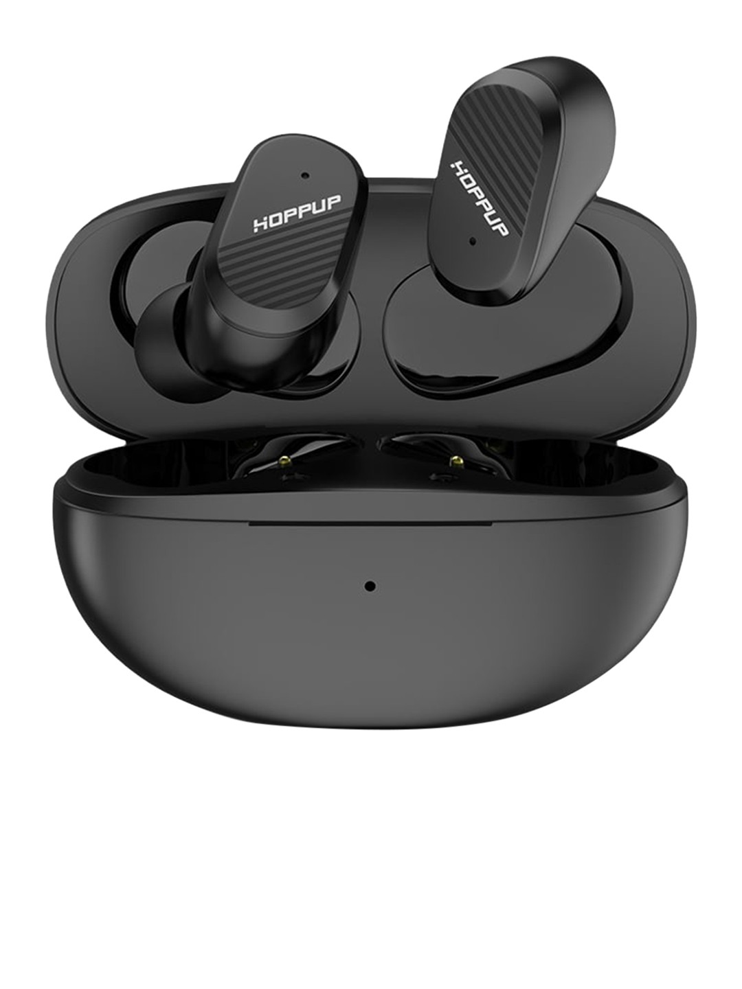 

HOPPUP Black Solid Snap Bluetooth True Wireless in-Ear Earbuds