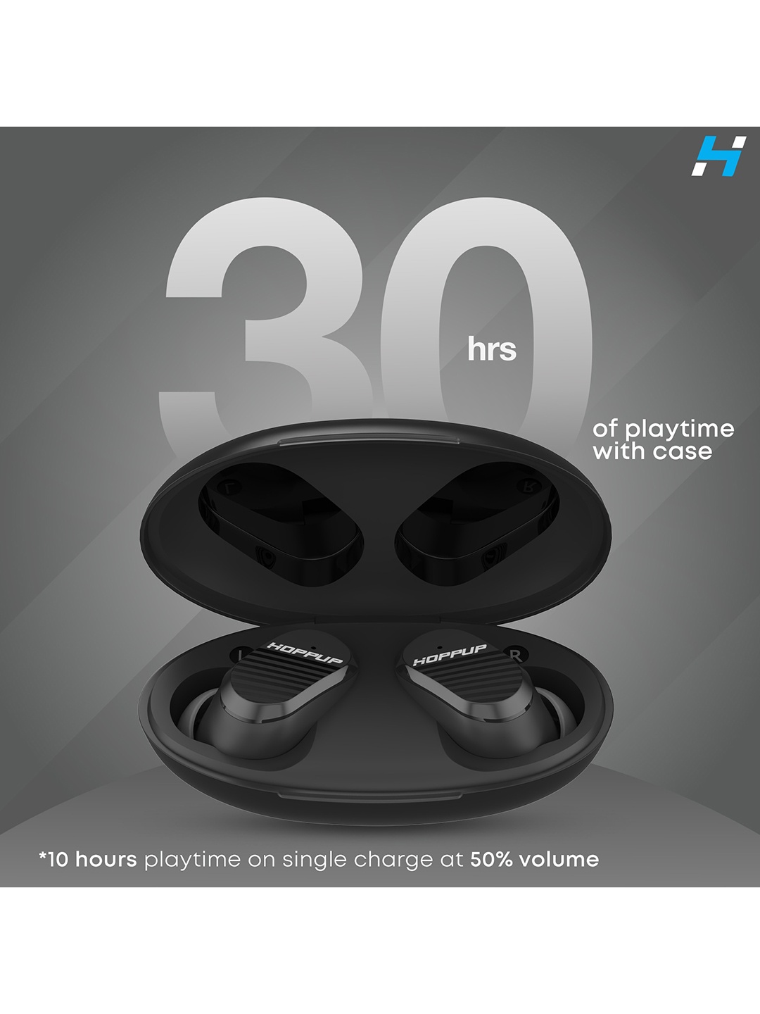 

HOPPUP Black Solid True Wireless In-Ear Earbuds