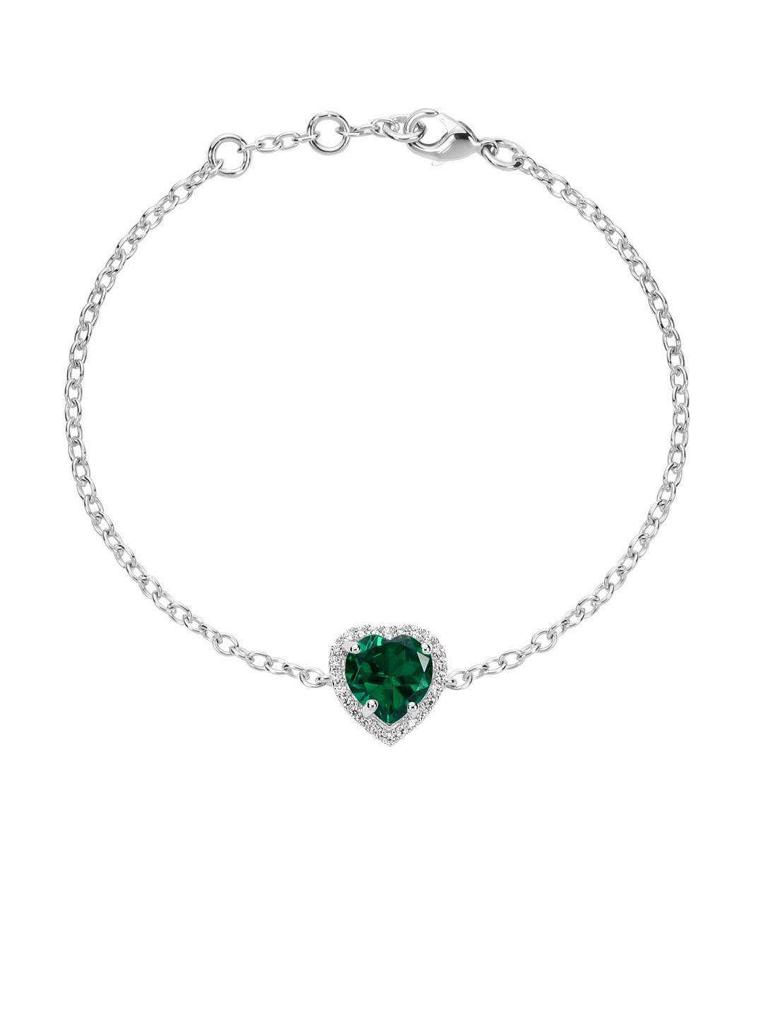 

LA SOULA 925 Sterling Silver-Plated & Green Stone-Studded Rakhi