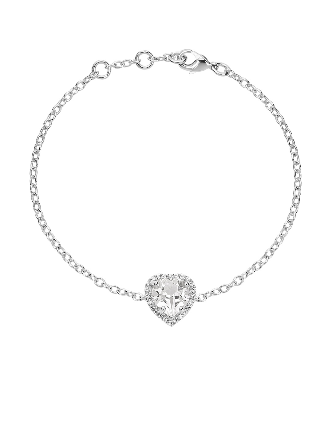 

LA SOULA 925 Sterling Silver White Sapphire April Birthstone Bracelet Rakhi