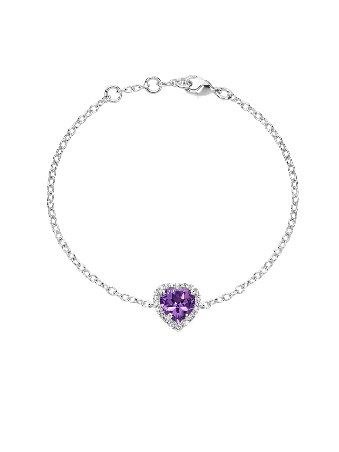 

LA SOULA 925 Sterling Silver & Purpled Studded Bracelet Rakhi