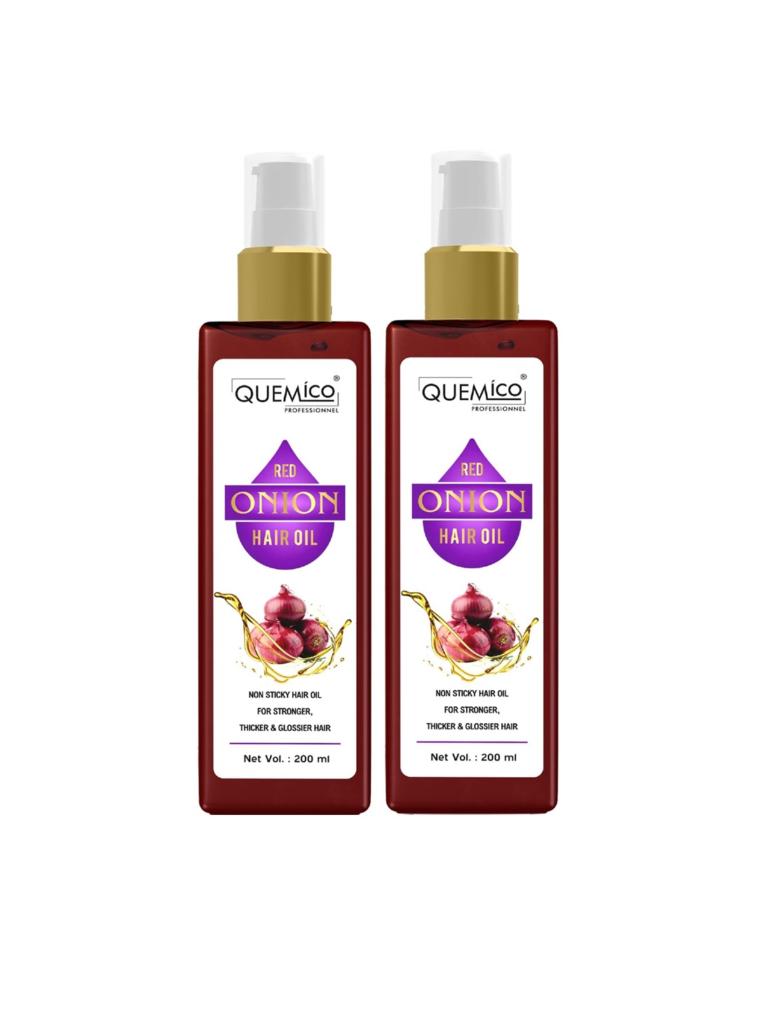 

Quemico Professionnel Set of 2 Red Onion Hair Oil for Hair Growth - 200ml each