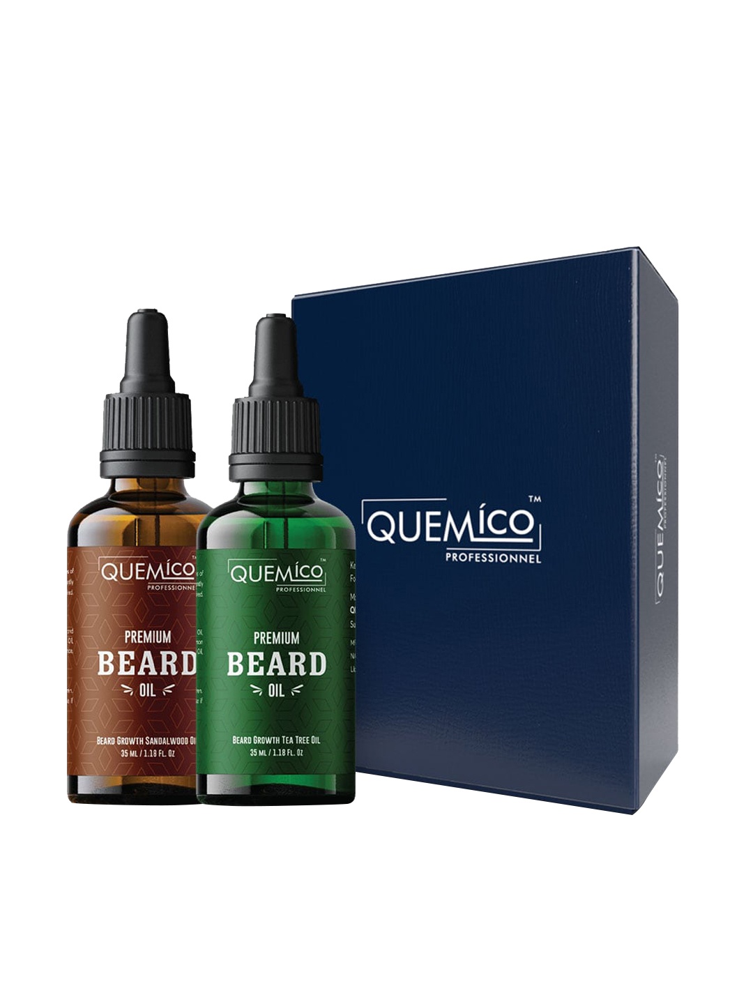 

Quemico Professionnel Men Set of 2 Beard Growth Essential Oil - 35ml each, Brown