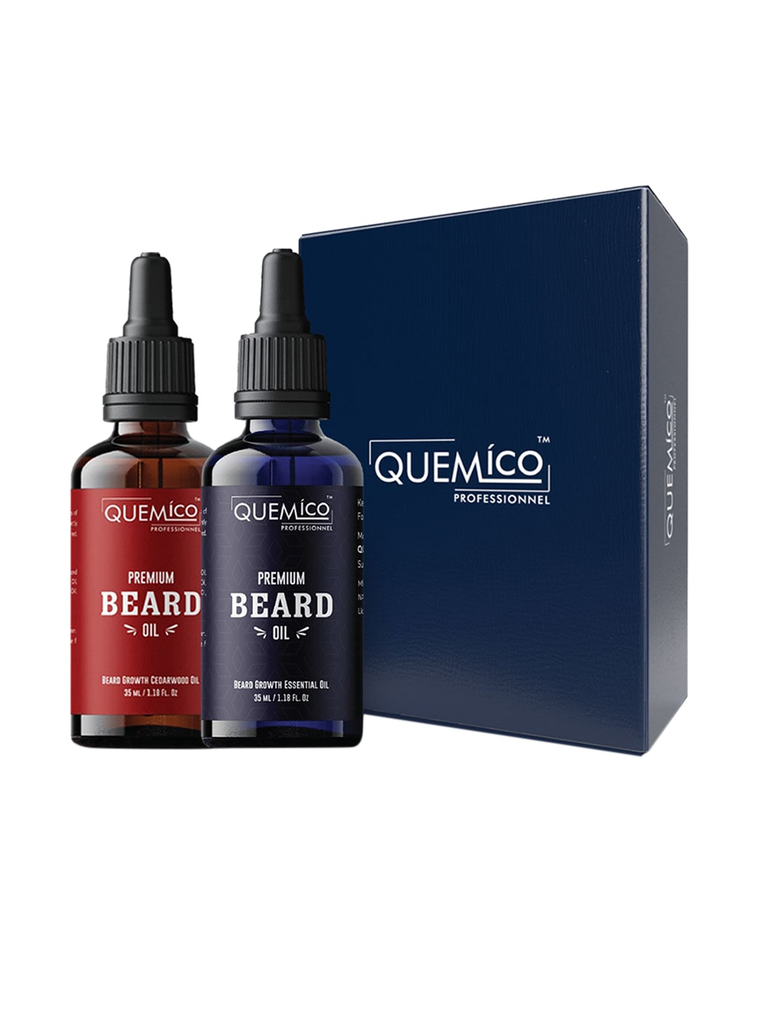 

Quemico Professionnel Men Set of 2 Beard Growth Essential Oil - 35ml each, Red