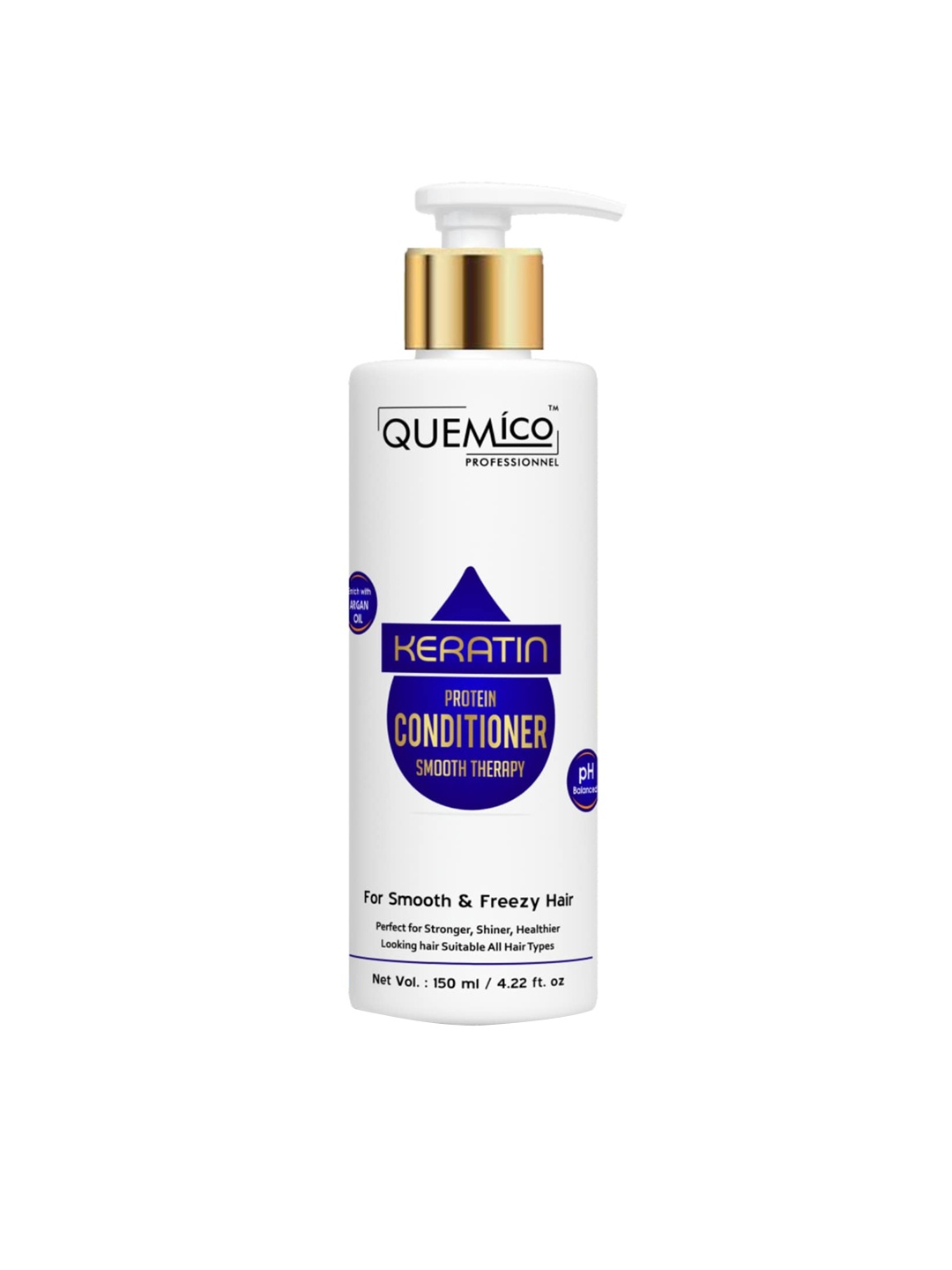 

Quemico Professionnel Keratin Protein Smooth Therapy Conditioner for All Hair Types- 150ml, White