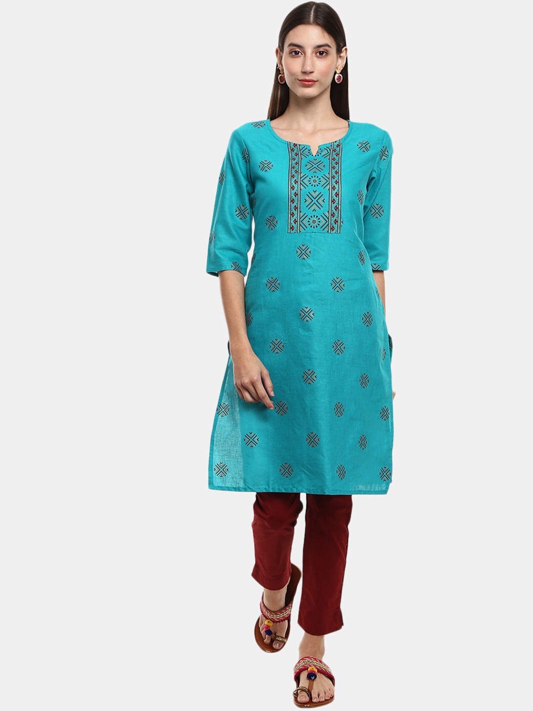 

Desi Mix Women Blue Thread Work Kurta