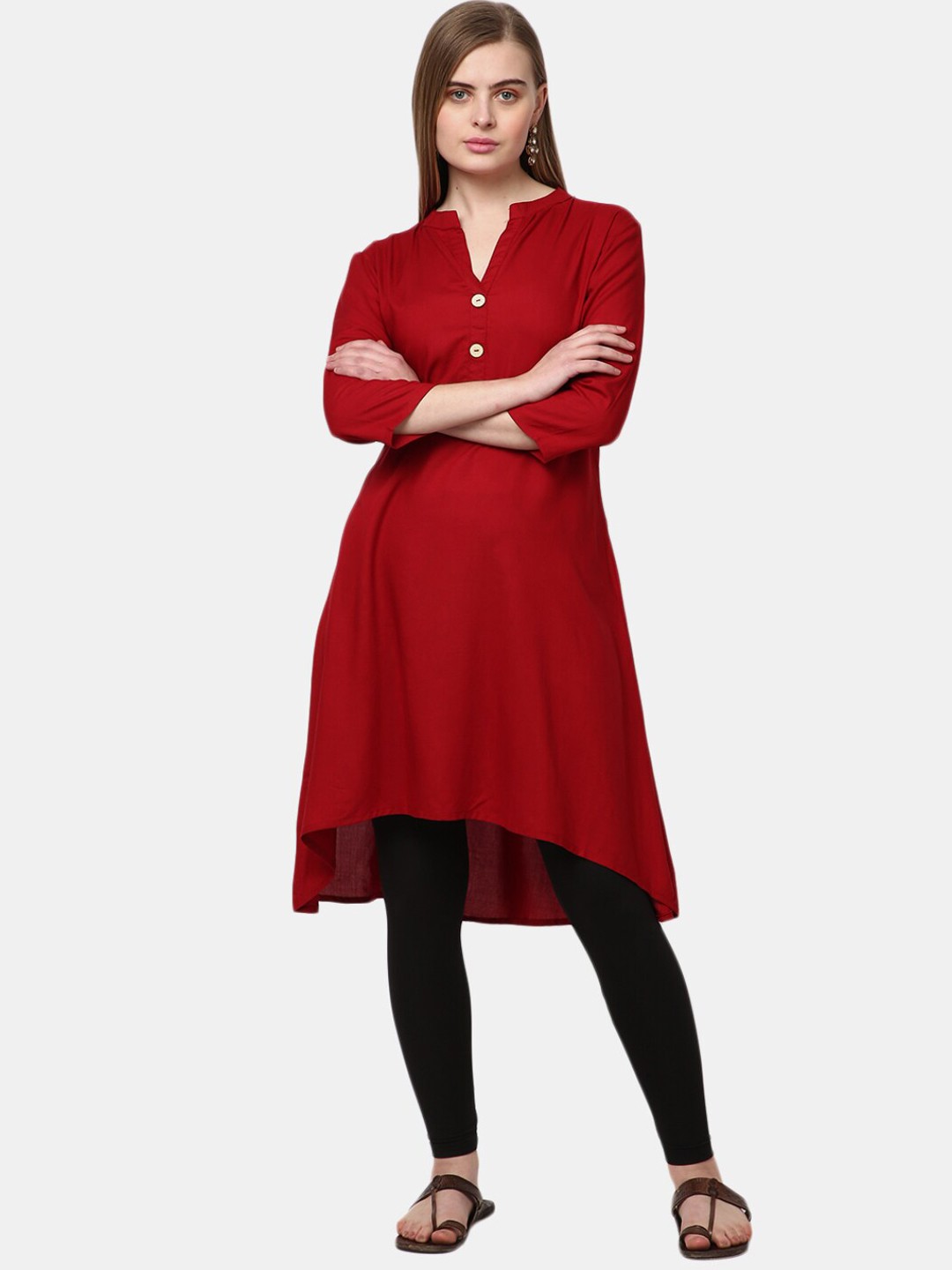 

Desi Mix Women Maroon Kurta