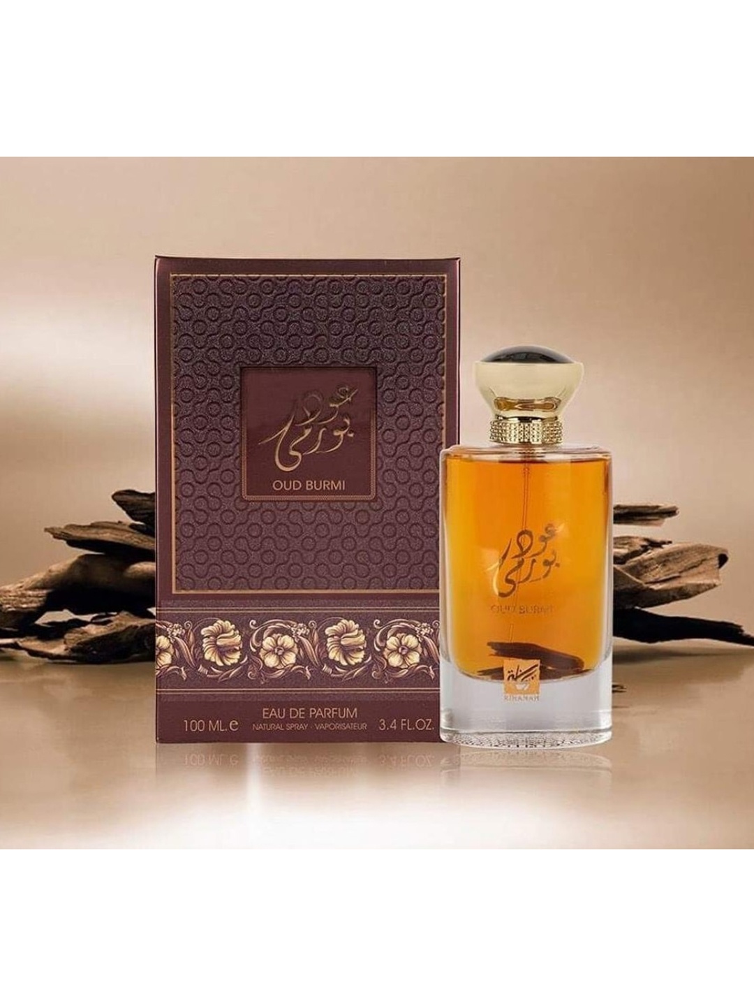 

RIHANAH Oud Burmi Eau De Parfum Natural Spray - 100 ml, Orange