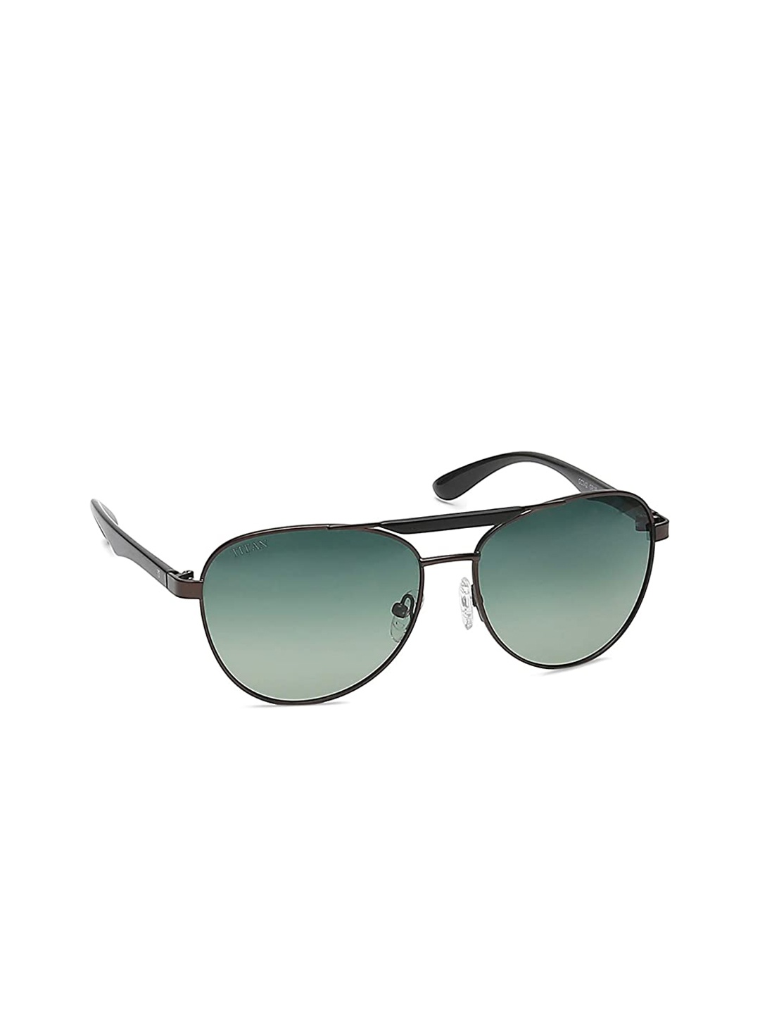 

Titan Unisex Green Lens & Gunmetal-Toned Aviator Sunglasses with UV Protected Lens