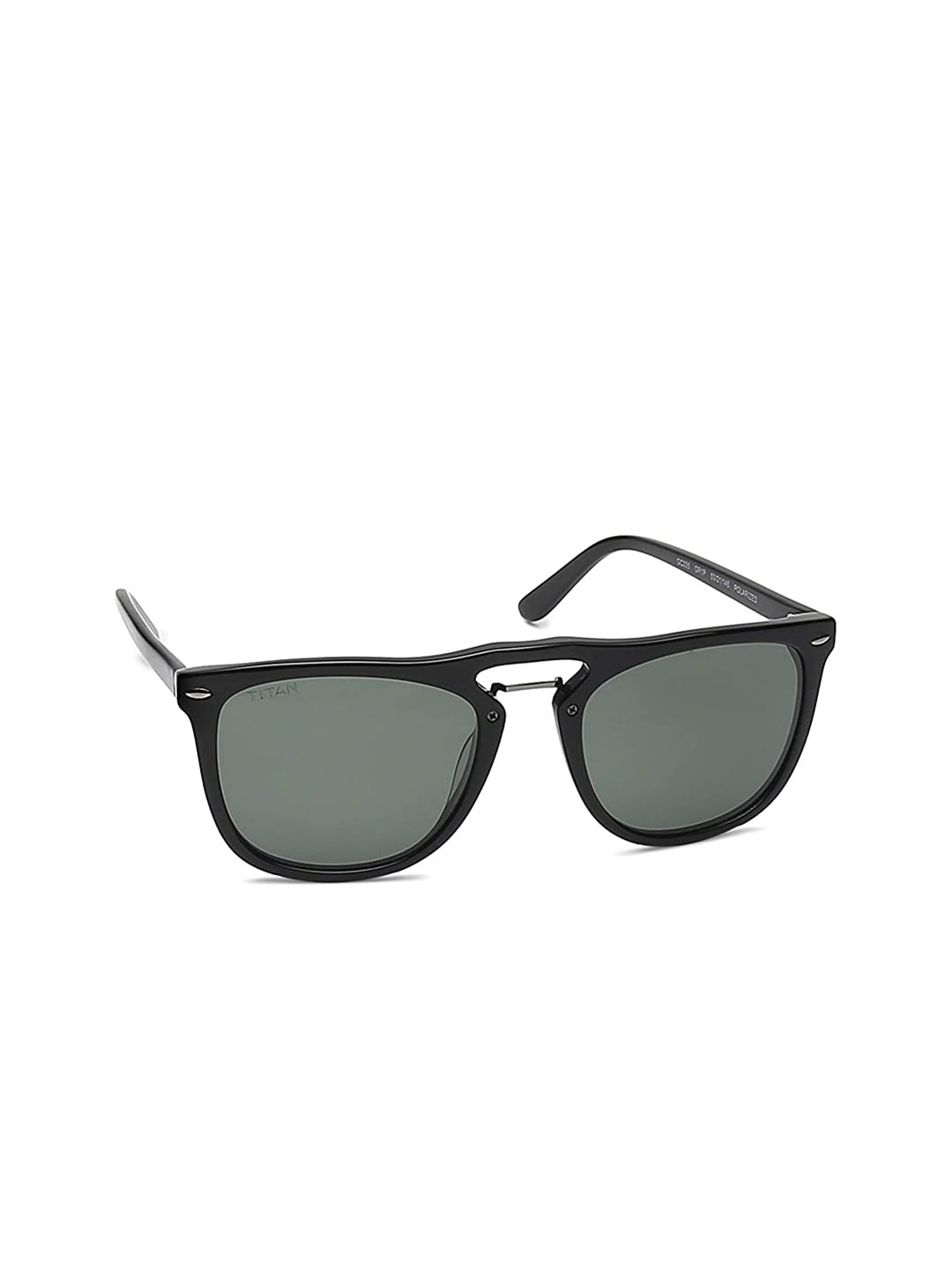 

Titan Unisex Green Lens & Black Square Sunglasses with Polarised and UV Protected Lens