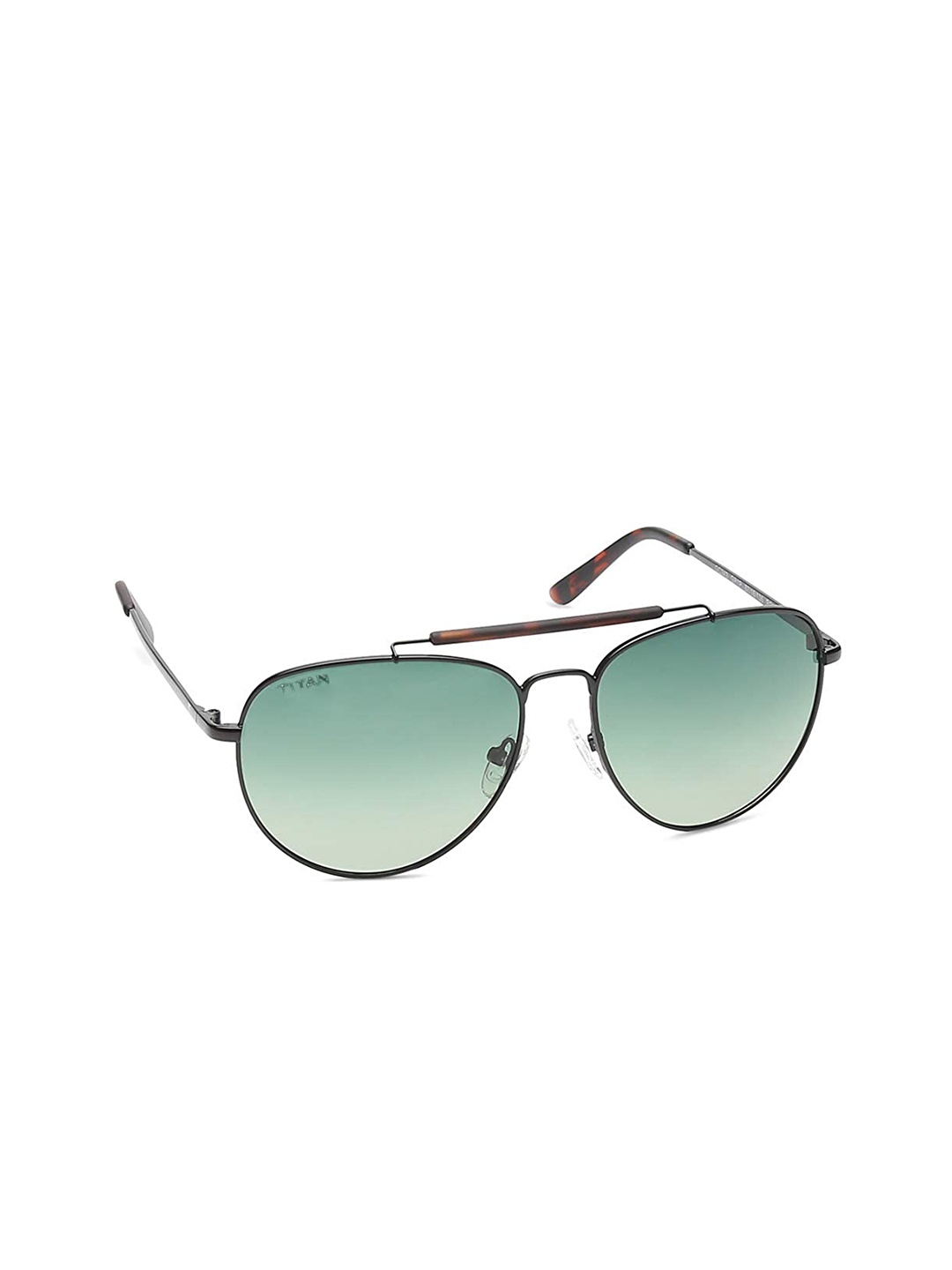 

Titan Unisex Green Lens & Black Aviator Sunglasses with Polarised and UV Protected Lens