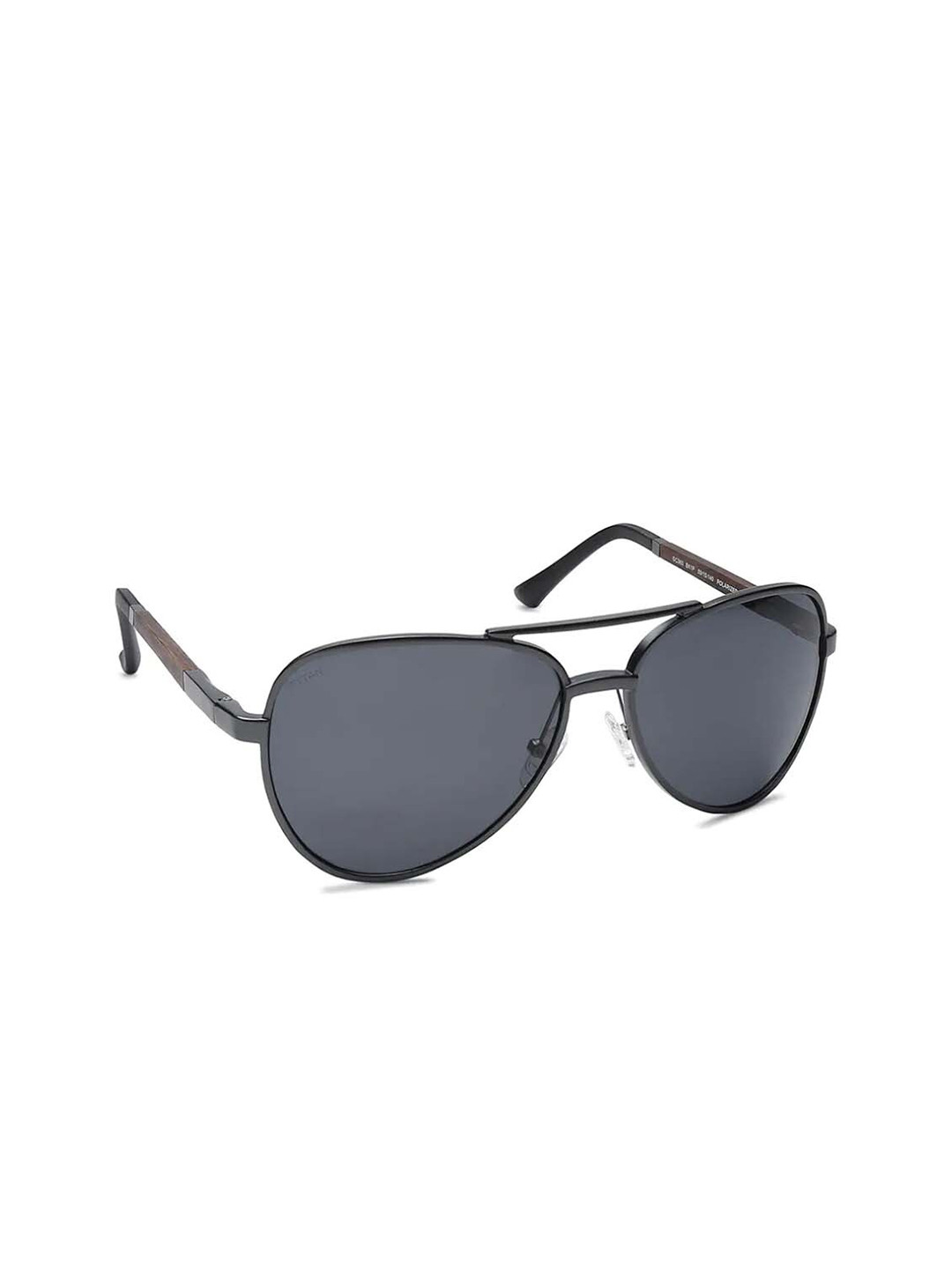 

Titan Unisex Grey Lens & Gunmetal-Toned Aviator Sunglasses with UV Protected Lens