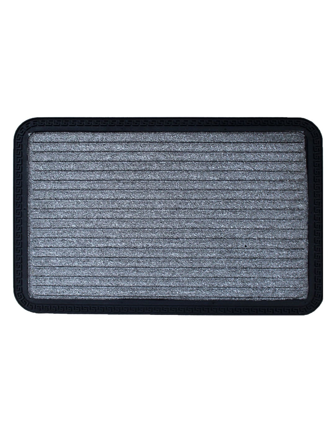 

LUXEHOME INTERNATIONAL Grey Striped Rubber Doormats