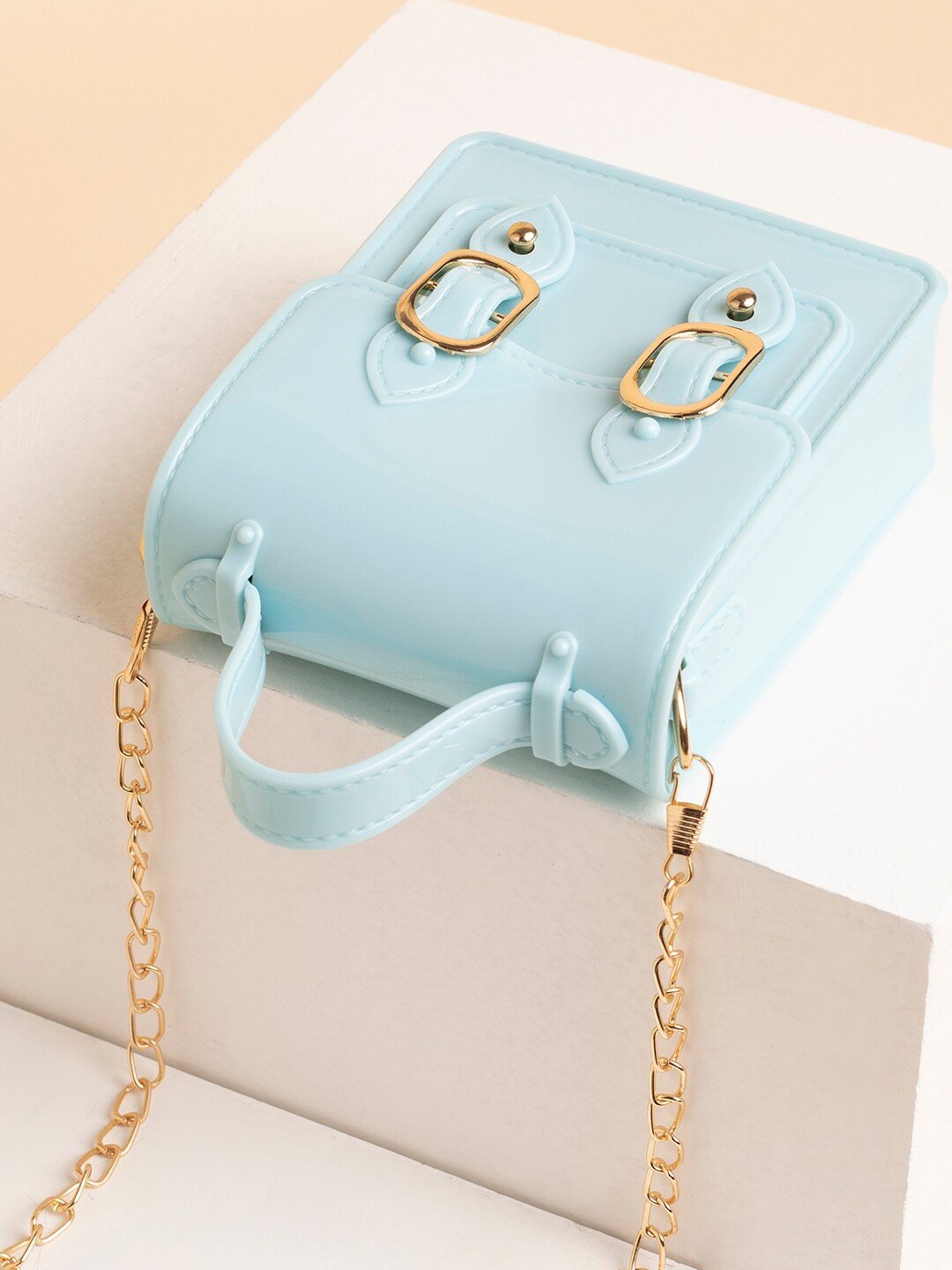 

HAUTE SAUCE by Campus Sutra Blue PU Oversized Shopper Satchel