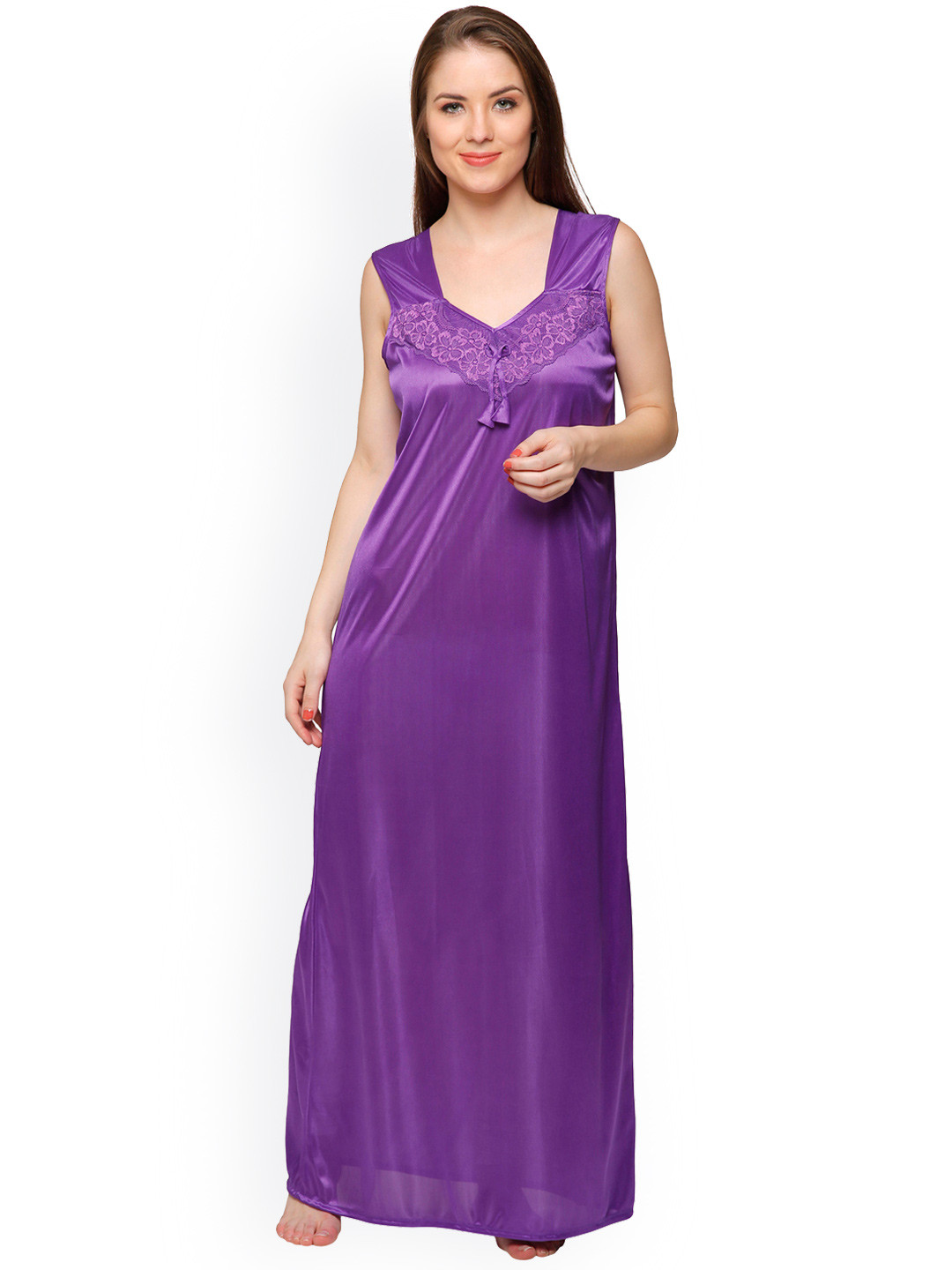 

Secret Wish Purple Satin Maxi Nightdress NT-E76-400