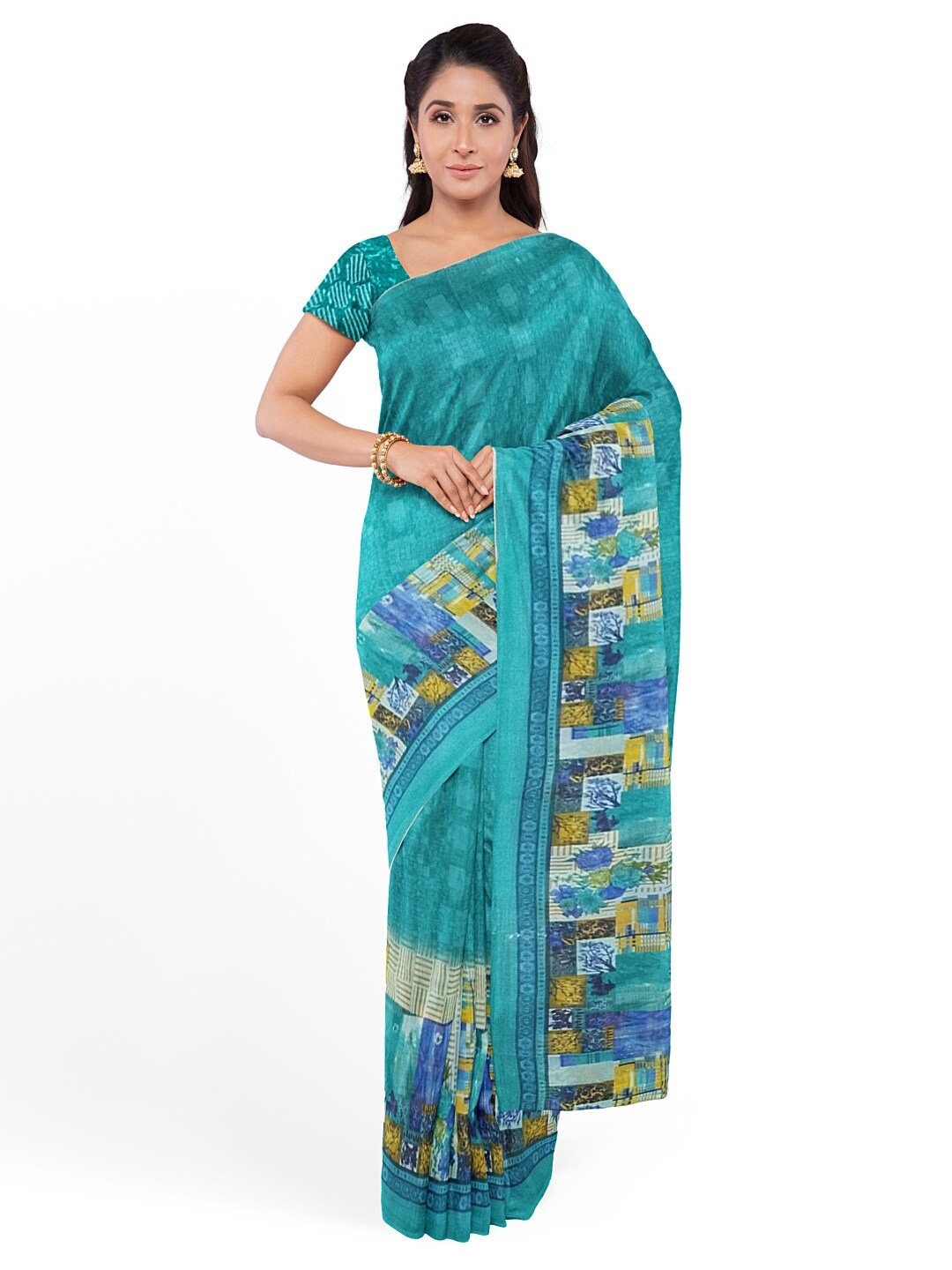 

KALINI Women Green Pure Georgette Saree