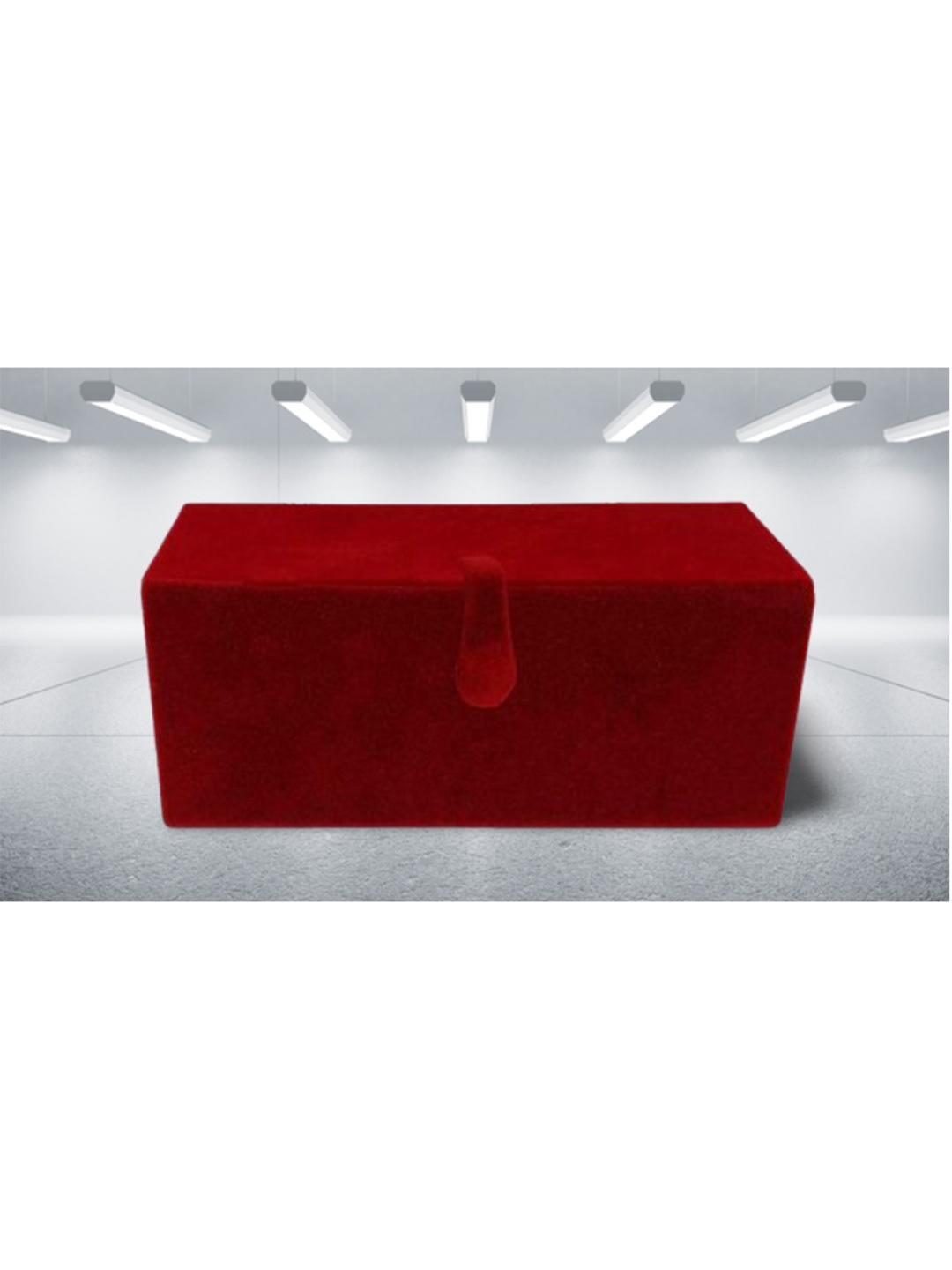 

atorakushon Set Of 2 Cream-Toned & Red Solid Jewellery Ring Earrings Storage Box