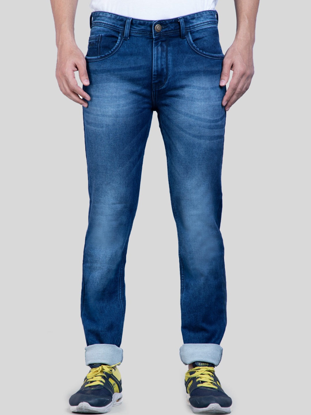 

HJ HASASI Men Blue Heavy Fade Stretchable Jeans