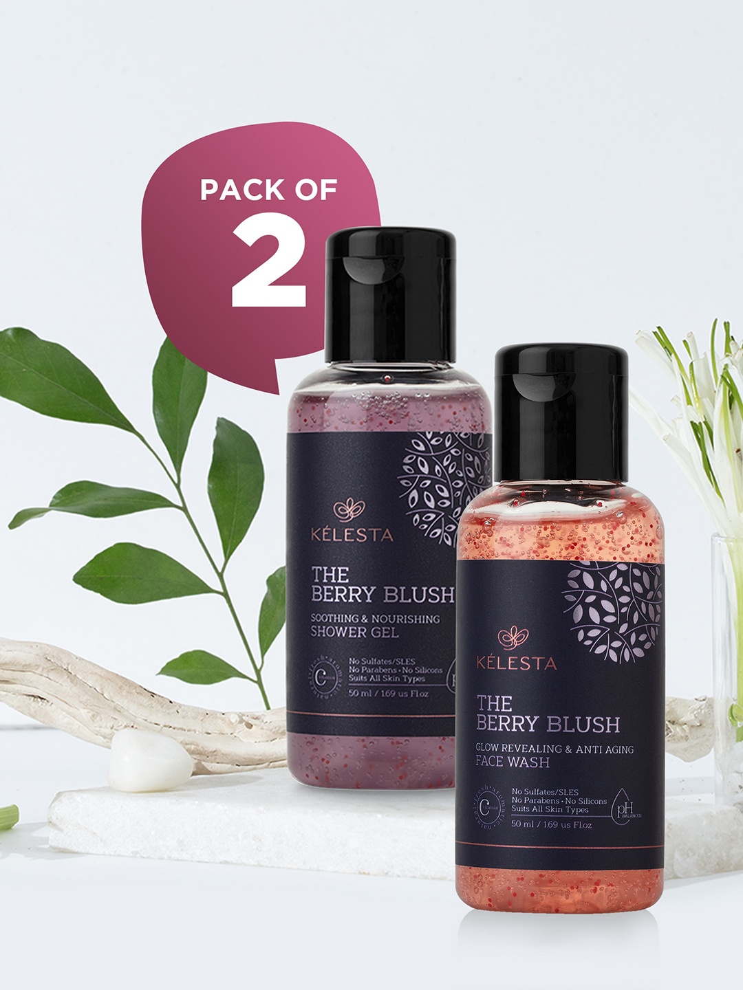 

KELESTA Set of 2 Orange Vitamin C Facewash & Shower Gel