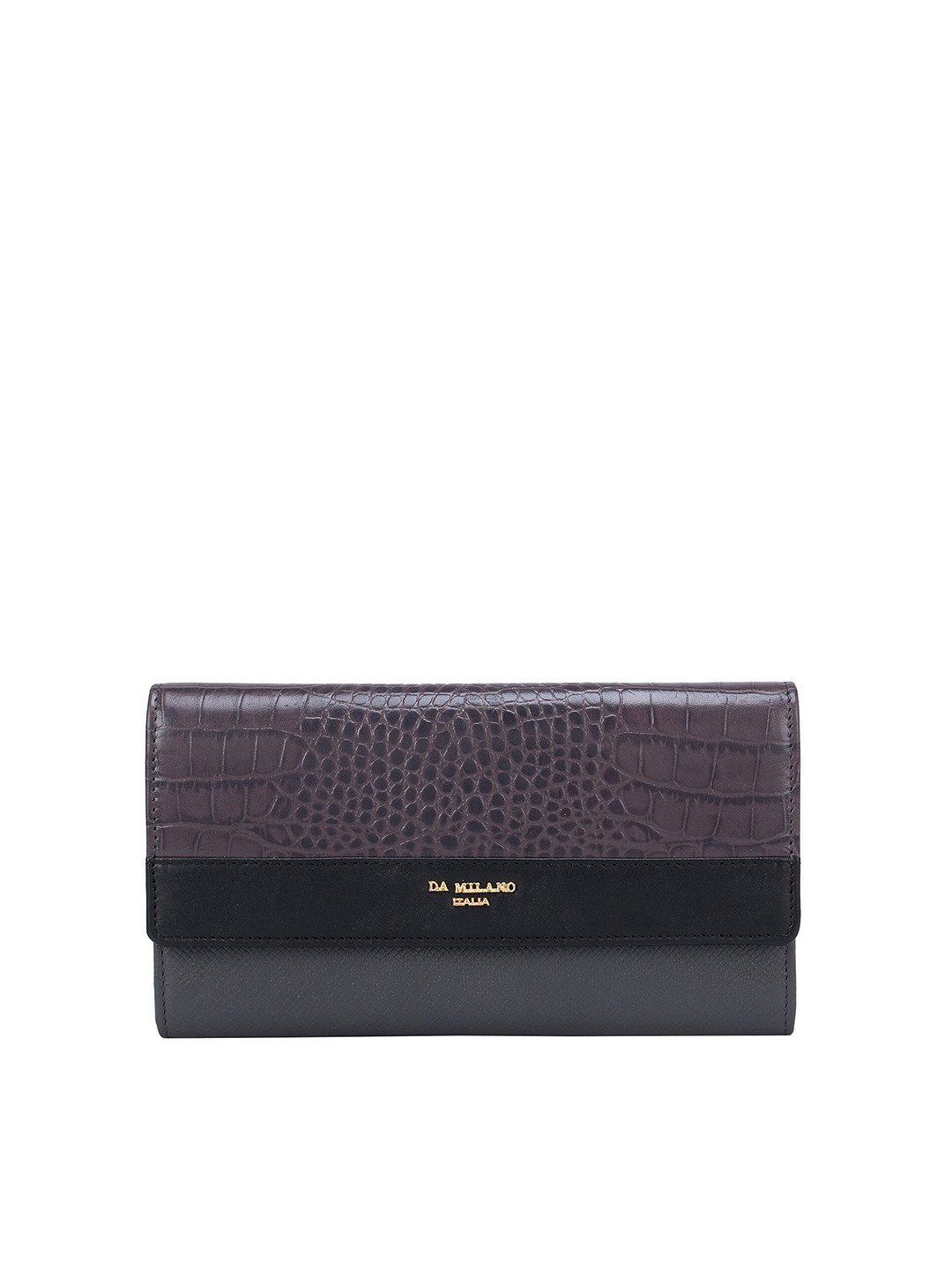 

Da Milano Women Grey Textured Leather Envelope