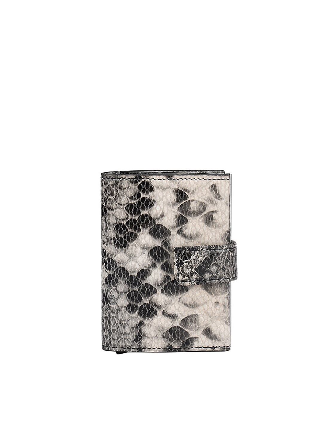

Da Milano Men White & Black Textured Leather Card Holder