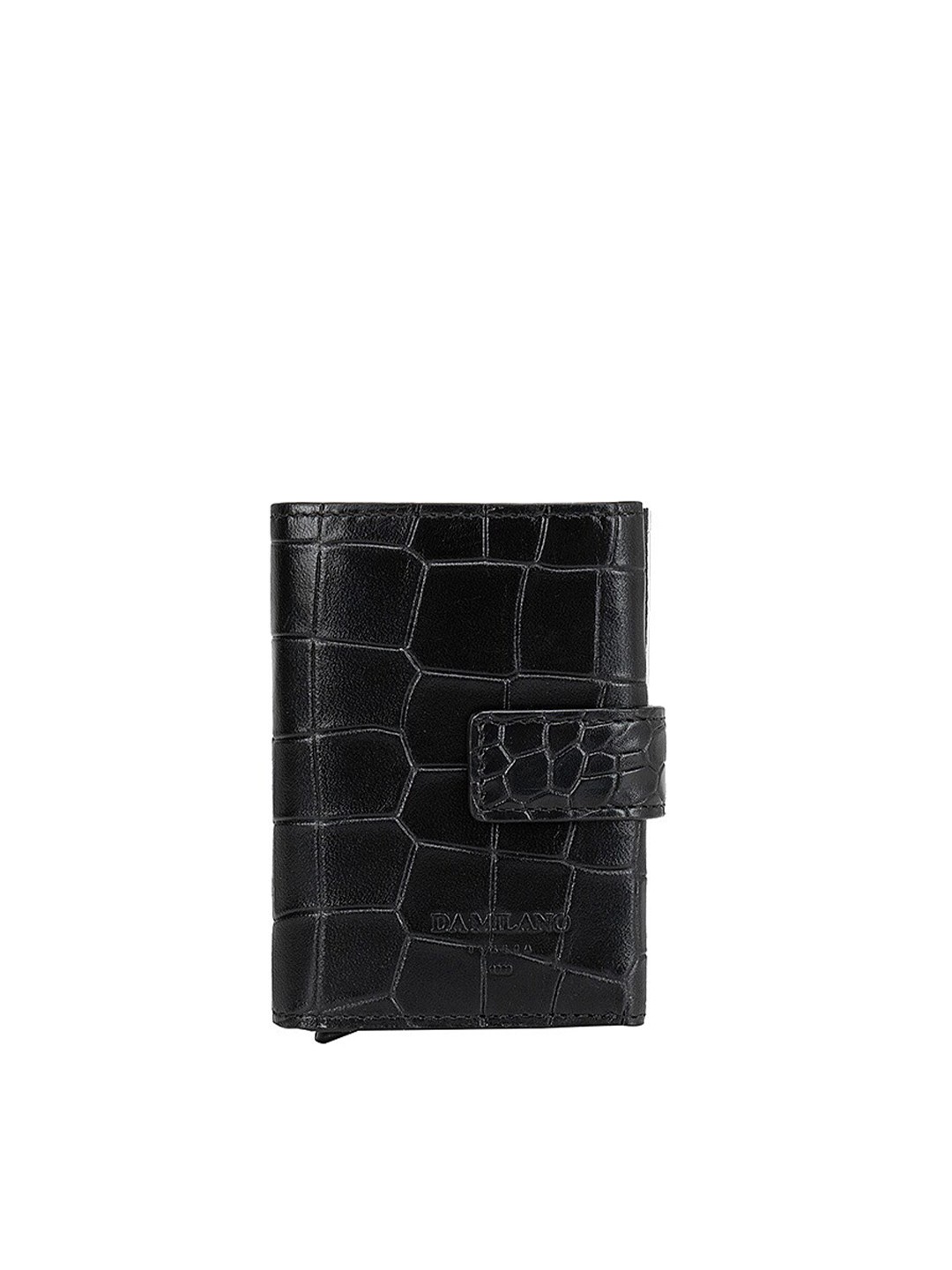 

Da Milano Men Black Textured Leather Card Holder