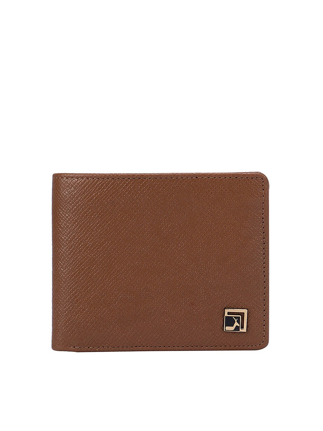 

Da Milano Men Brown Textured Leather Two Fold Wallet