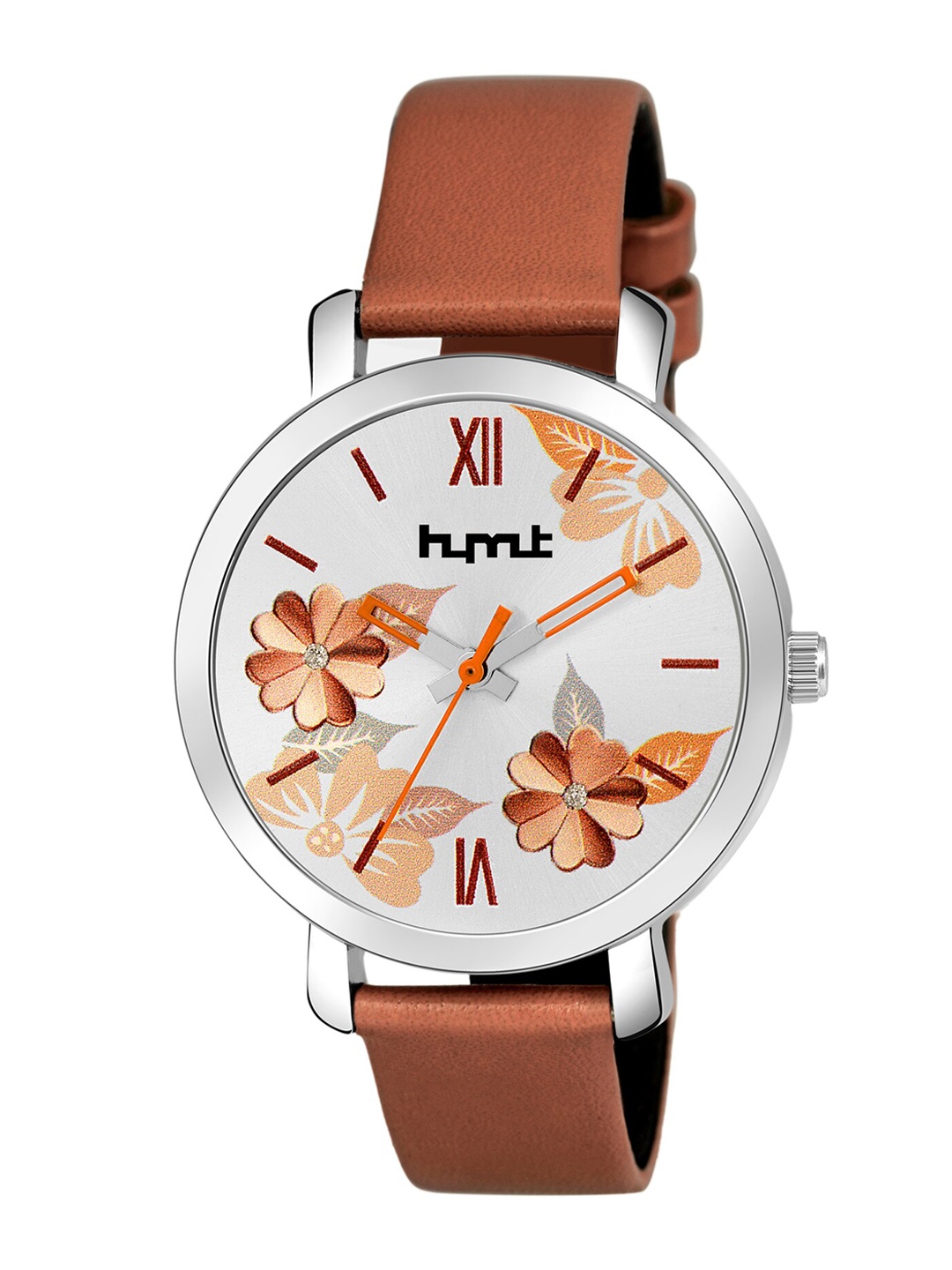 

HYMT Women White Printed Dial & Brown Leather Straps Analogue Watch HMTY-8015