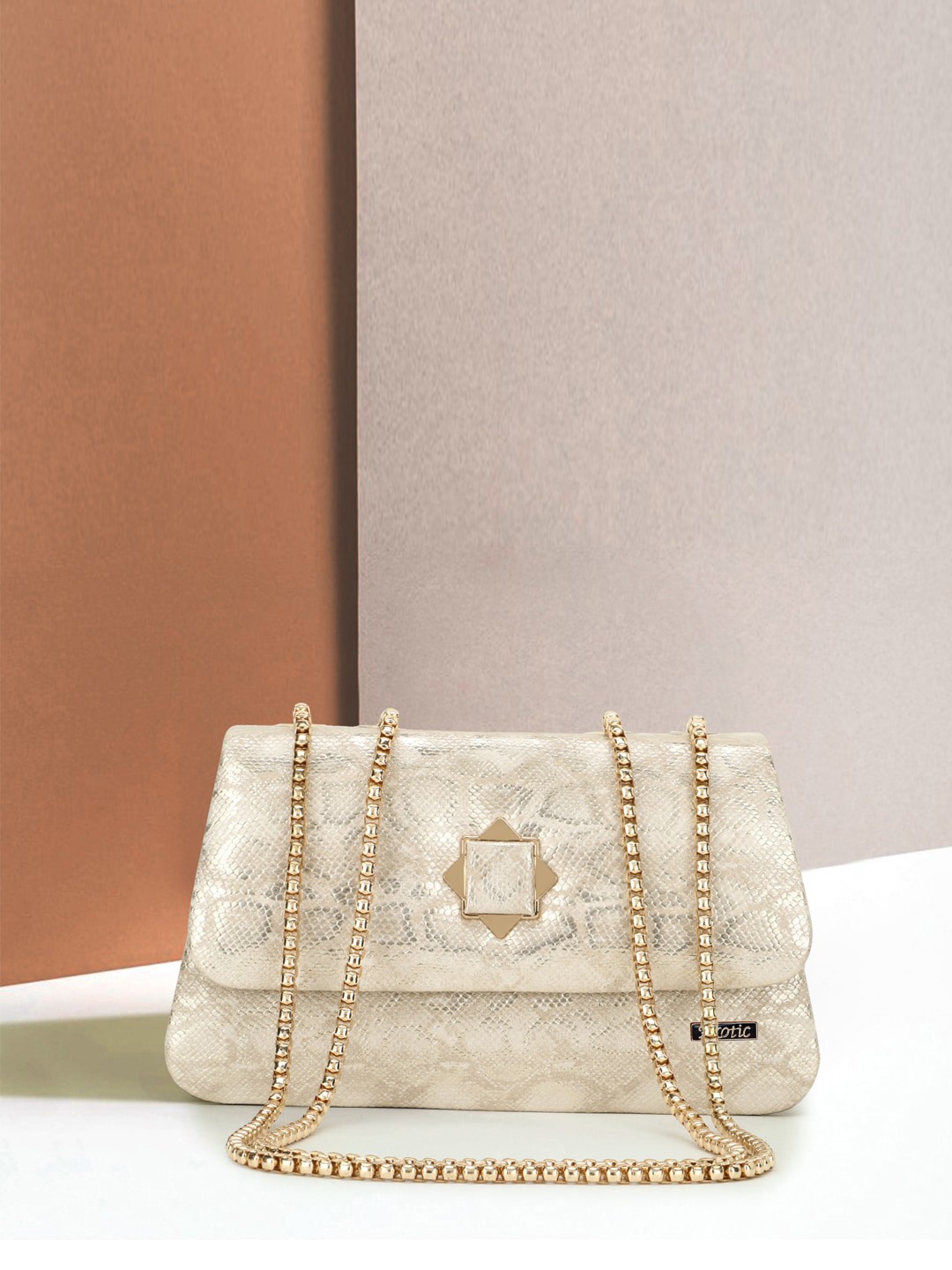 

Exotic Beige Textured PU Structured Sling Bag