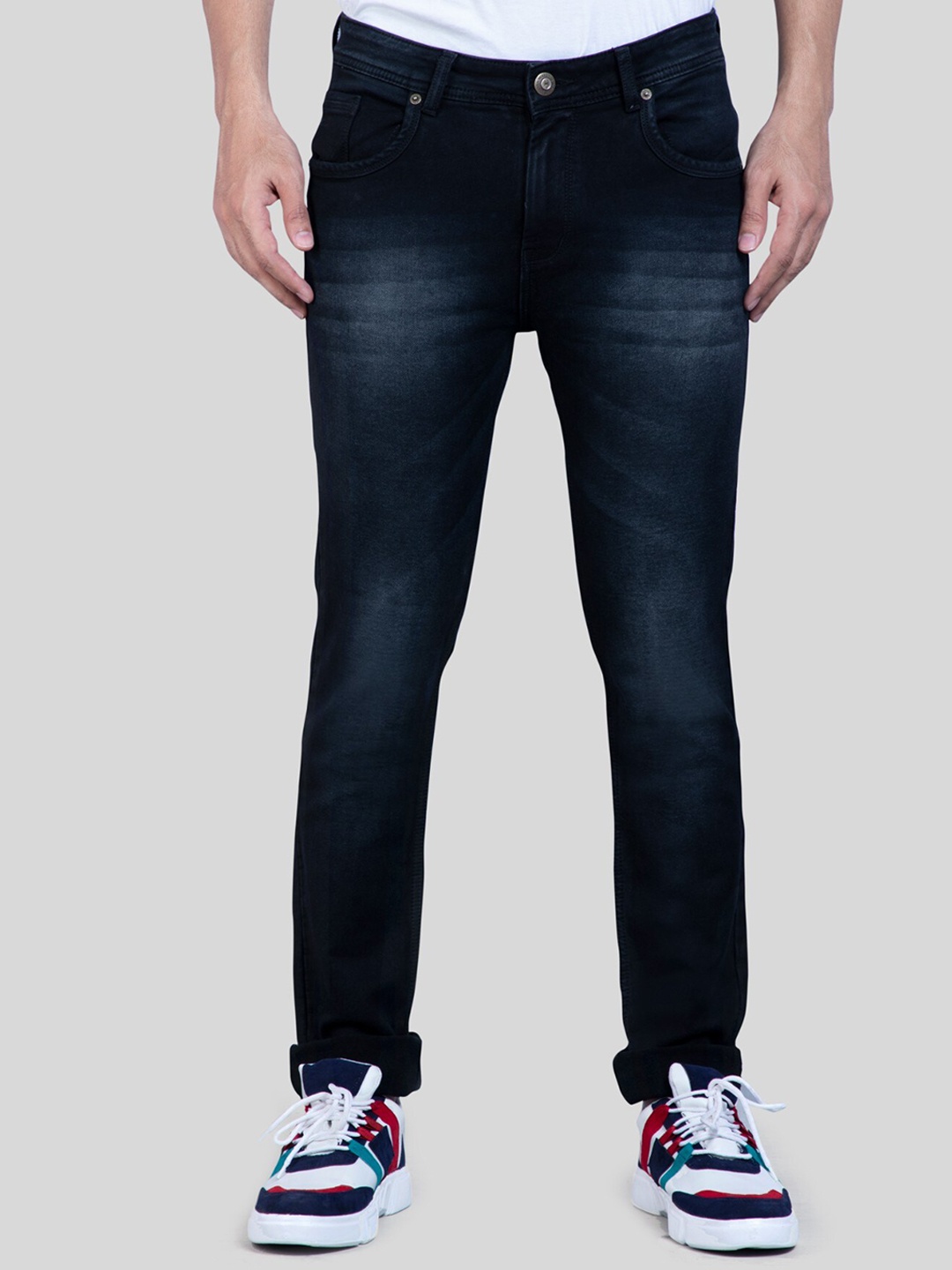 

HJ HASASI Men Black Light Fade Stretchable Jeans