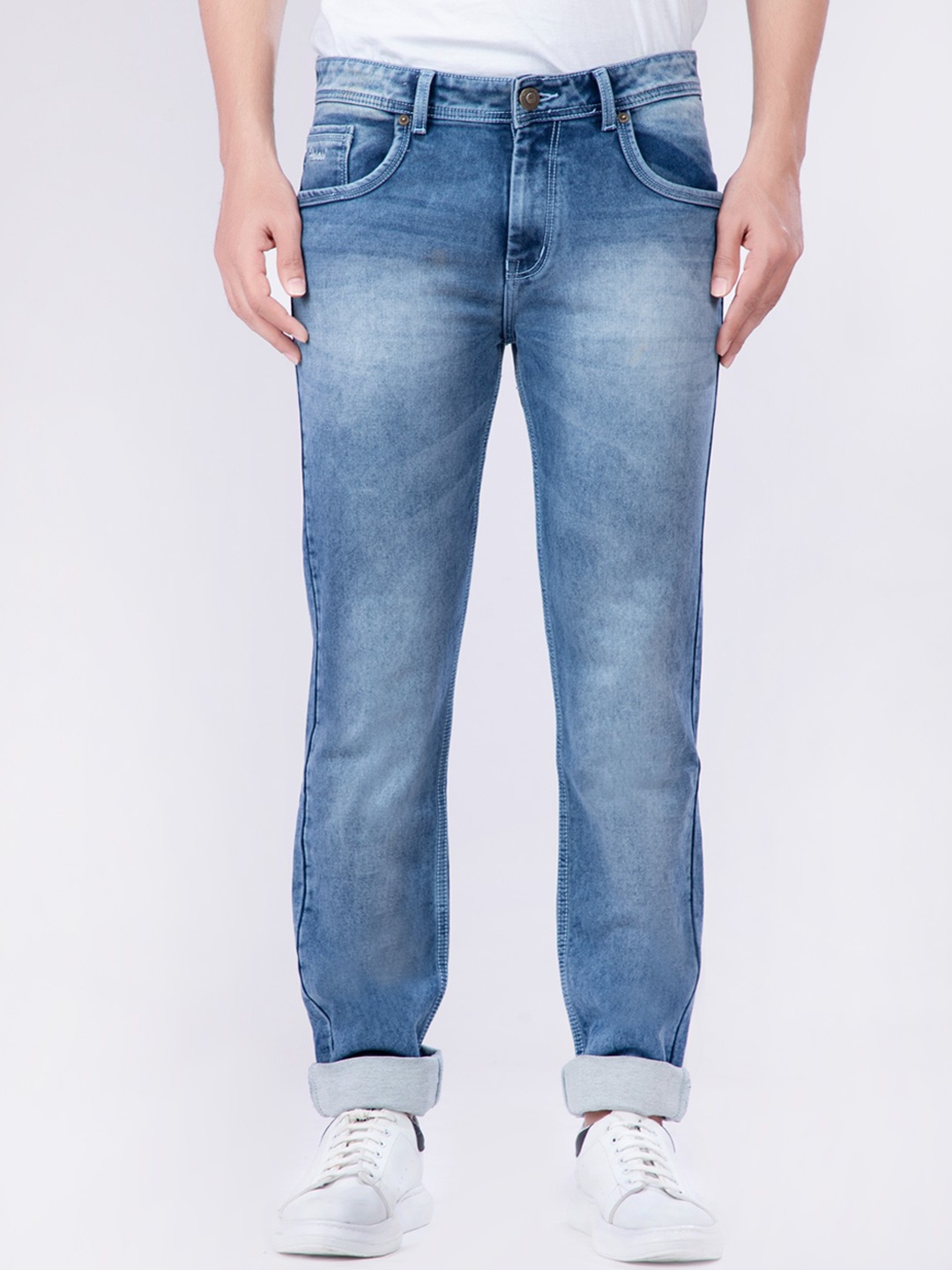 

HJ HASASI Men Blue Heavy Fade Stretchable Jeans