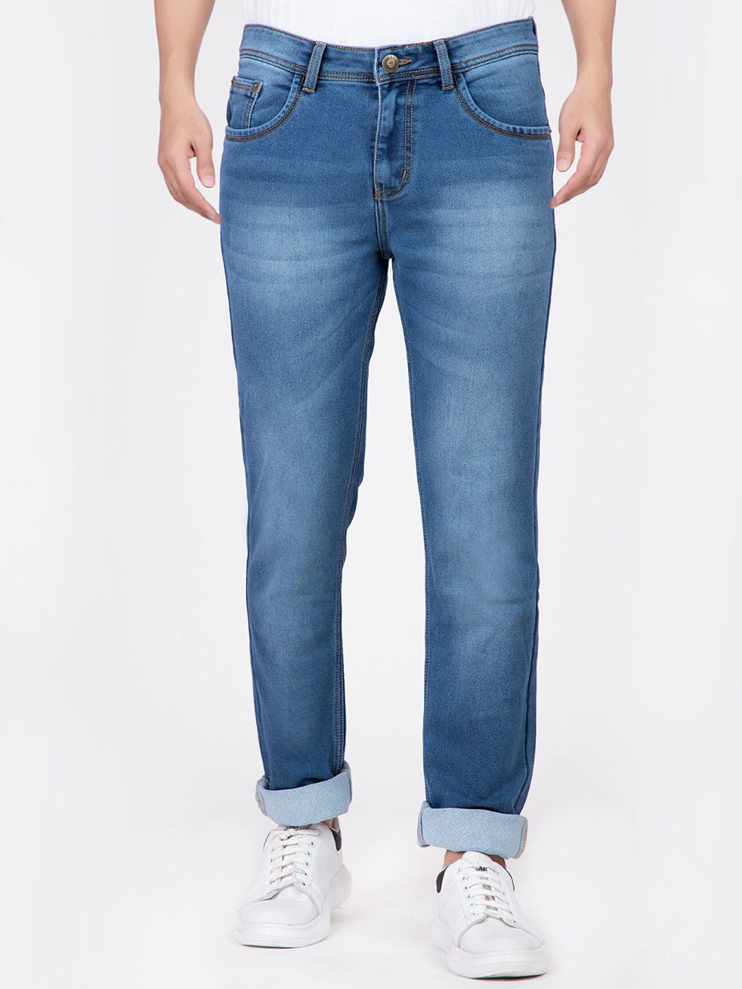 

HJ HASASI Men Blue Light Fade Stretchable Jeans