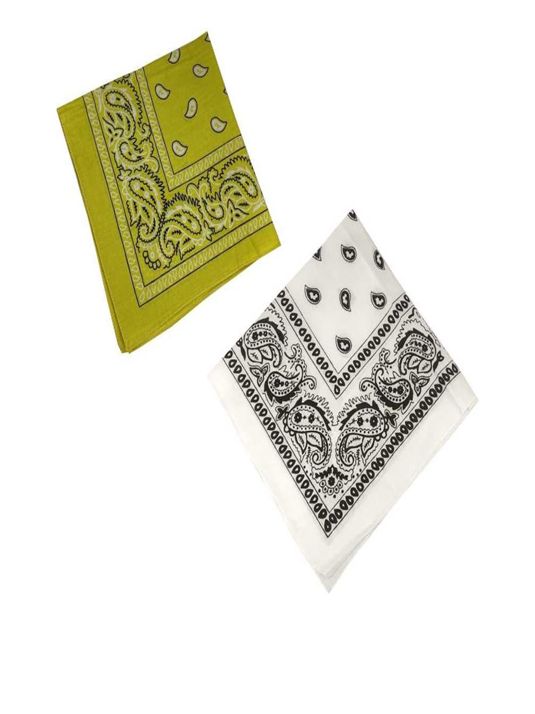 

Aadikart Pack Of 2 Green & White Printed Cotton Scarf