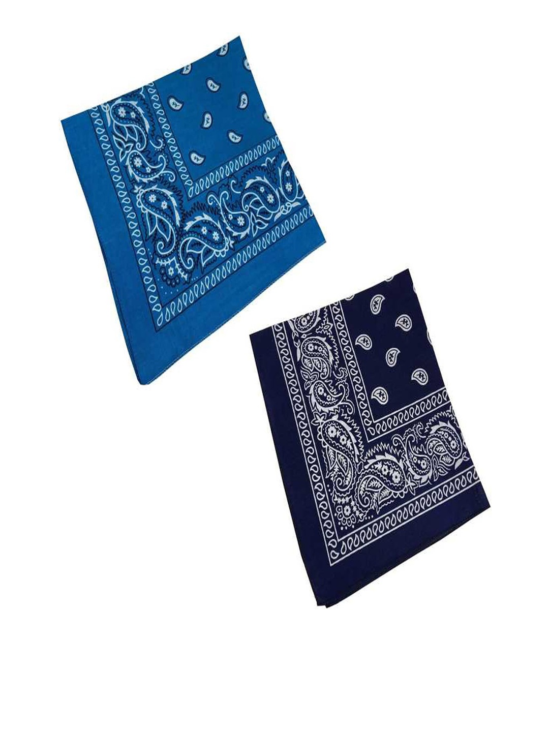 

Aadikart Pack of 2 Blue & Navy Blue Printed Pure Cotton Bandana