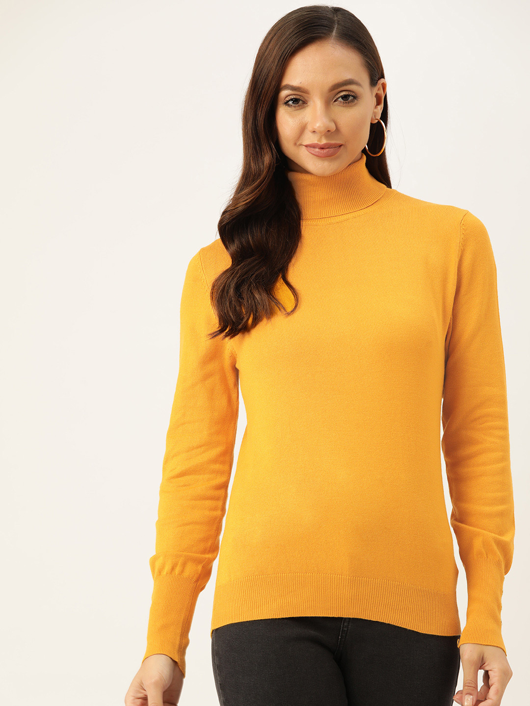 

Madame Women Mustard Yellow Pullover