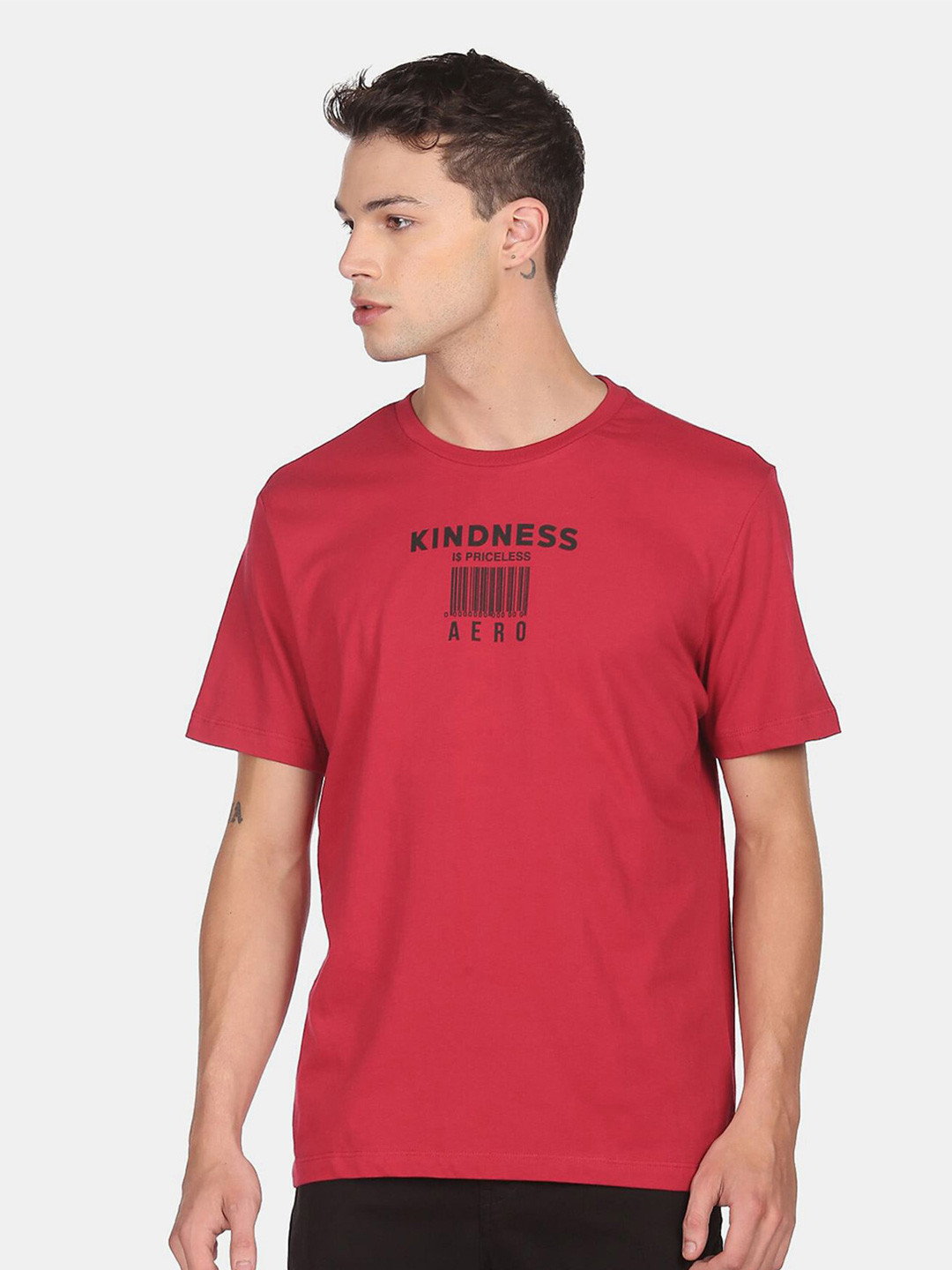 

Aeropostale Men Red Typography Printed Cotton T-shirt
