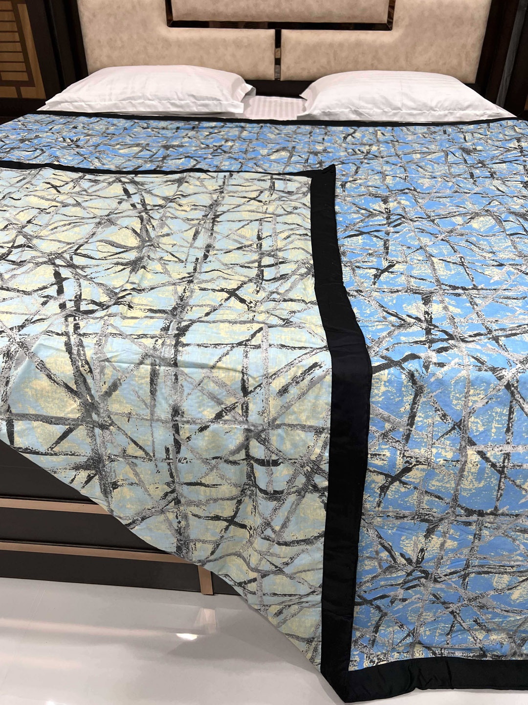 

Pure Decor Blue & Grey AC Room 300 GSM Double Bed Dohar