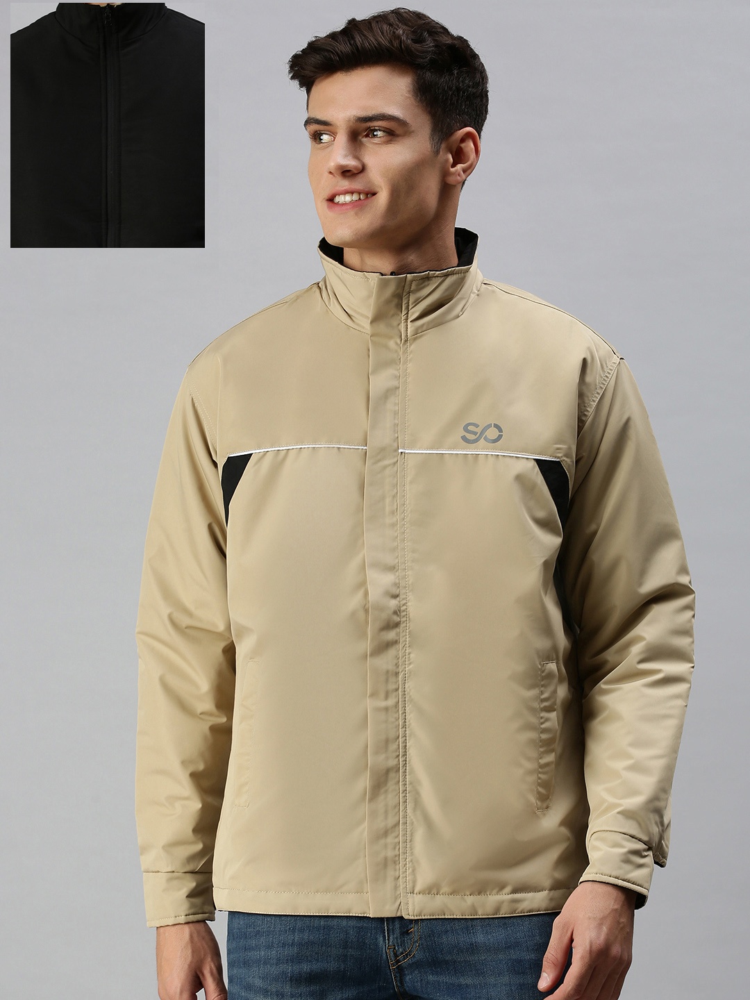 

SHOWOFF Men Beige Reversible Padded Jacket