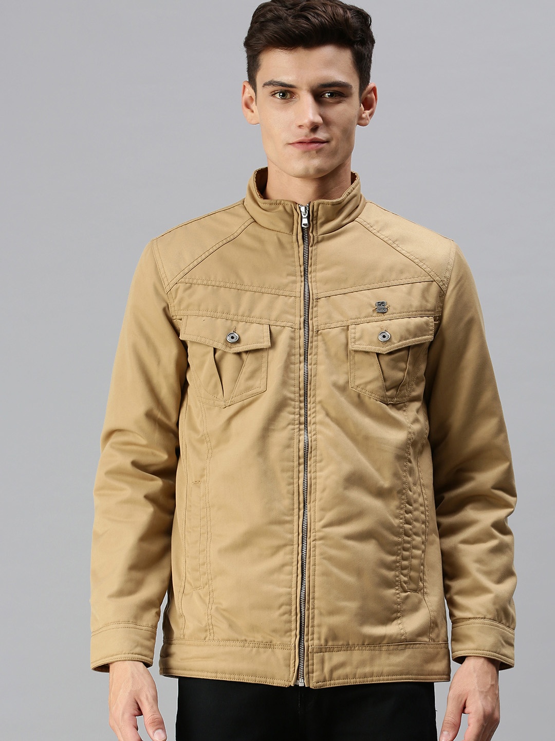 

SHOWOFF Men Khaki Camouflage Bomber Jacket