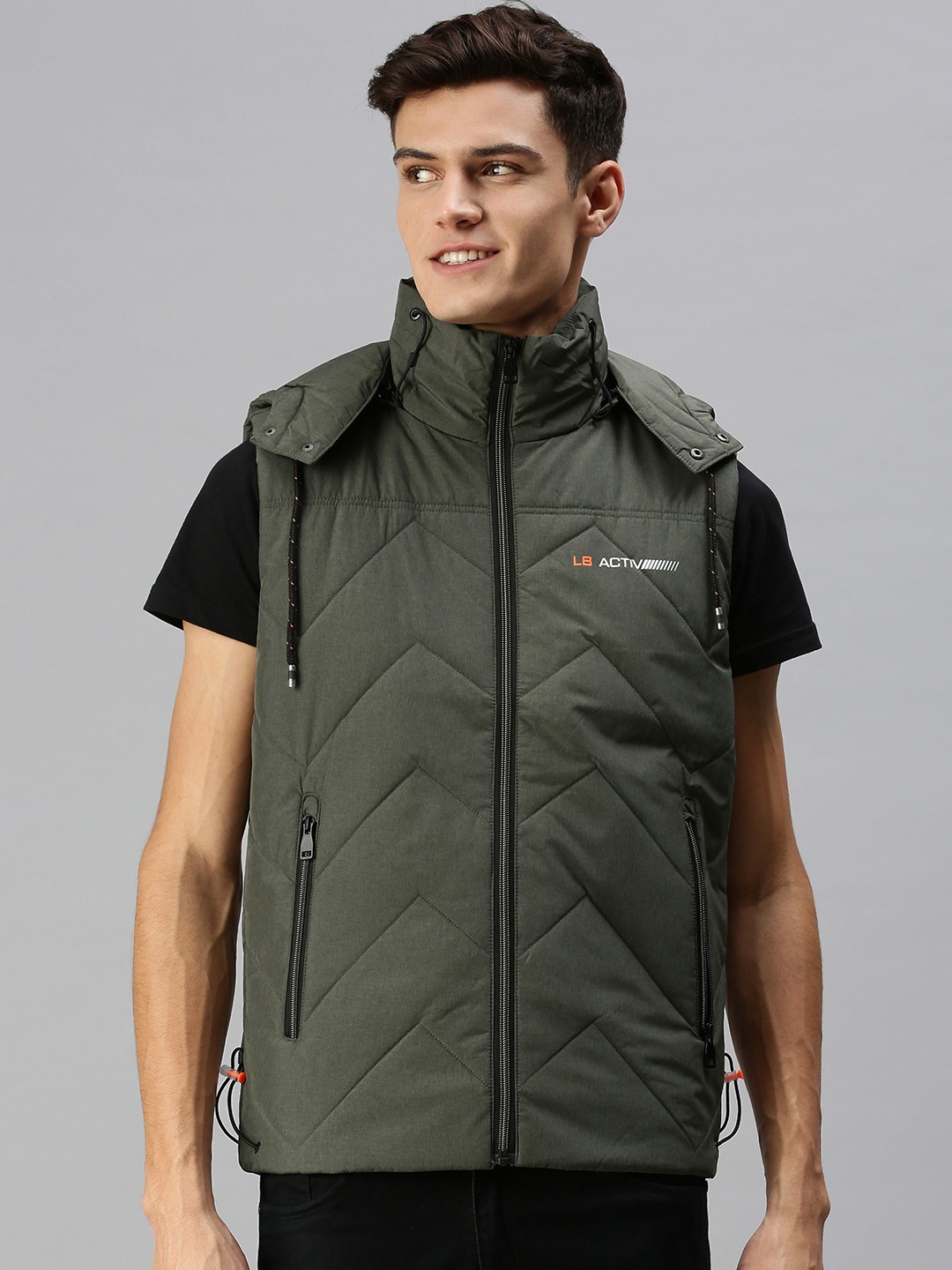 

SHOWOFF Men Olive Green Lightweight Padded Jacket