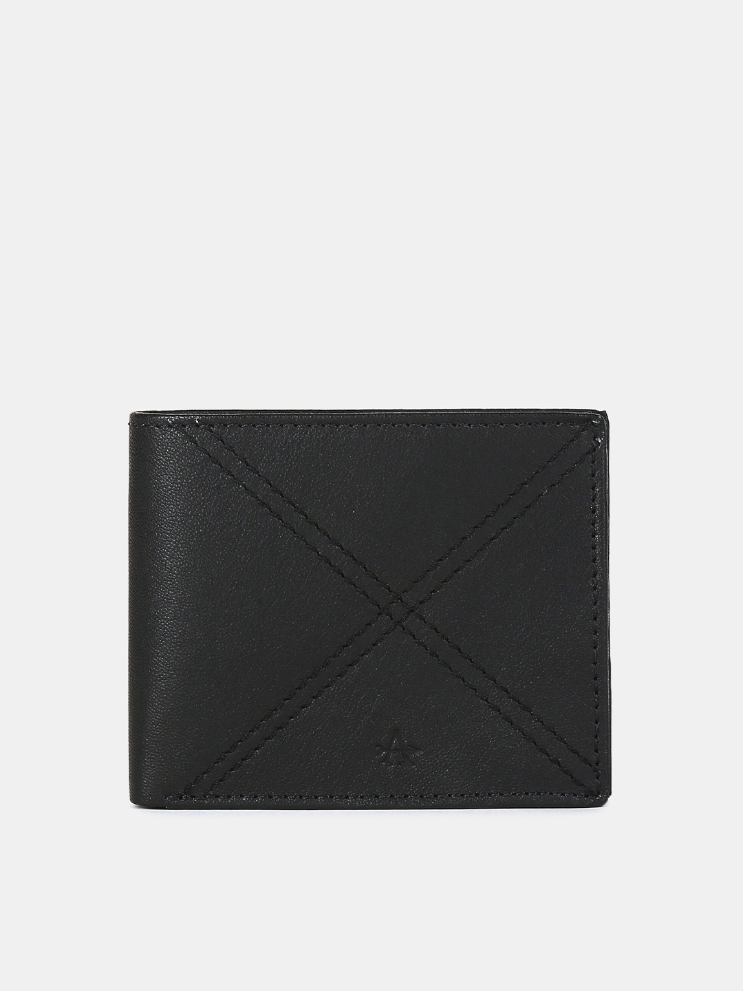 

Arrow Men Black & Blue Textured Leather Two Fold Wallet